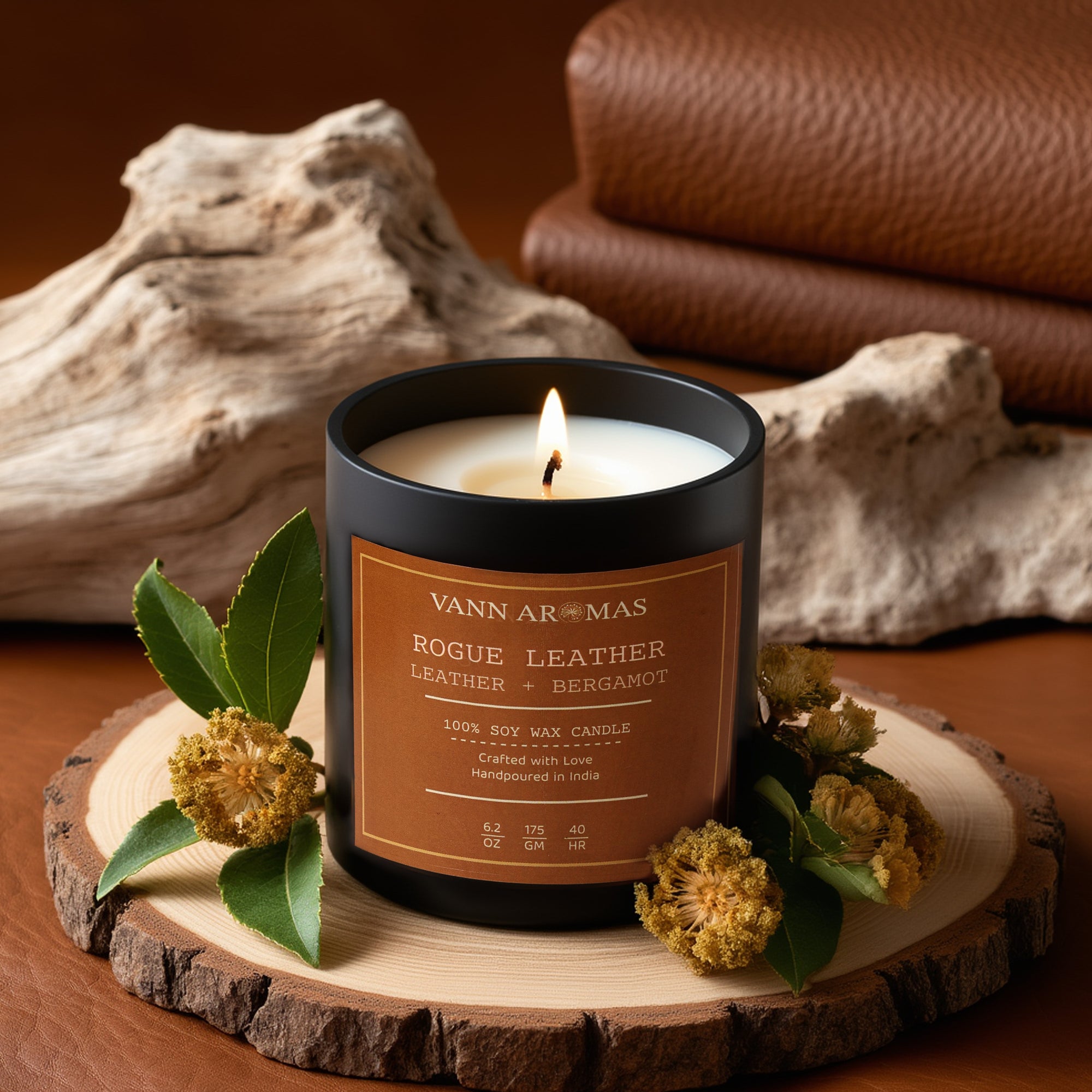 Rogue Leather – Leather + Bergamot, Black Jar, 175gm