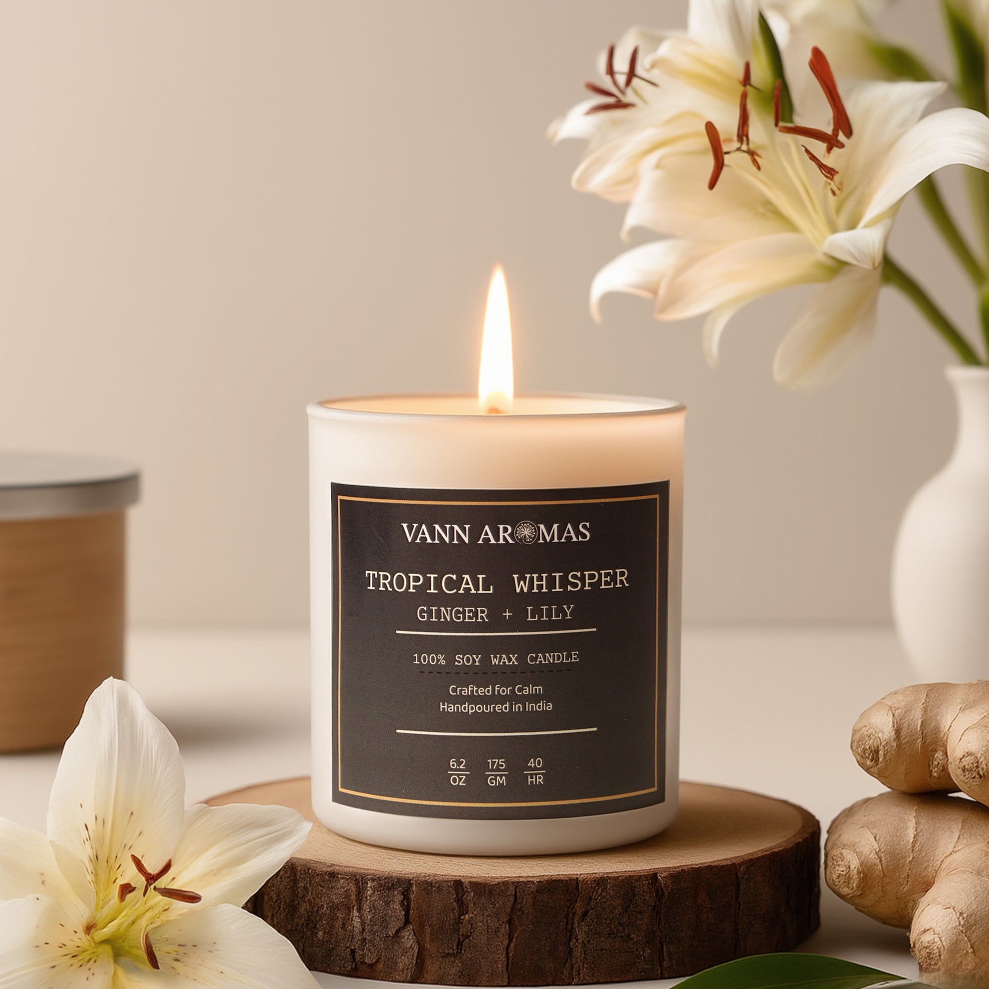 The Tropical Whisper – Ginger + Lily, White Jar, 175 gm
