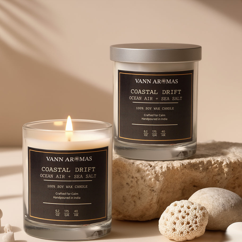 Coastal Drift – Ocean Air + Sea Salt, Frosted glass, 175 gm