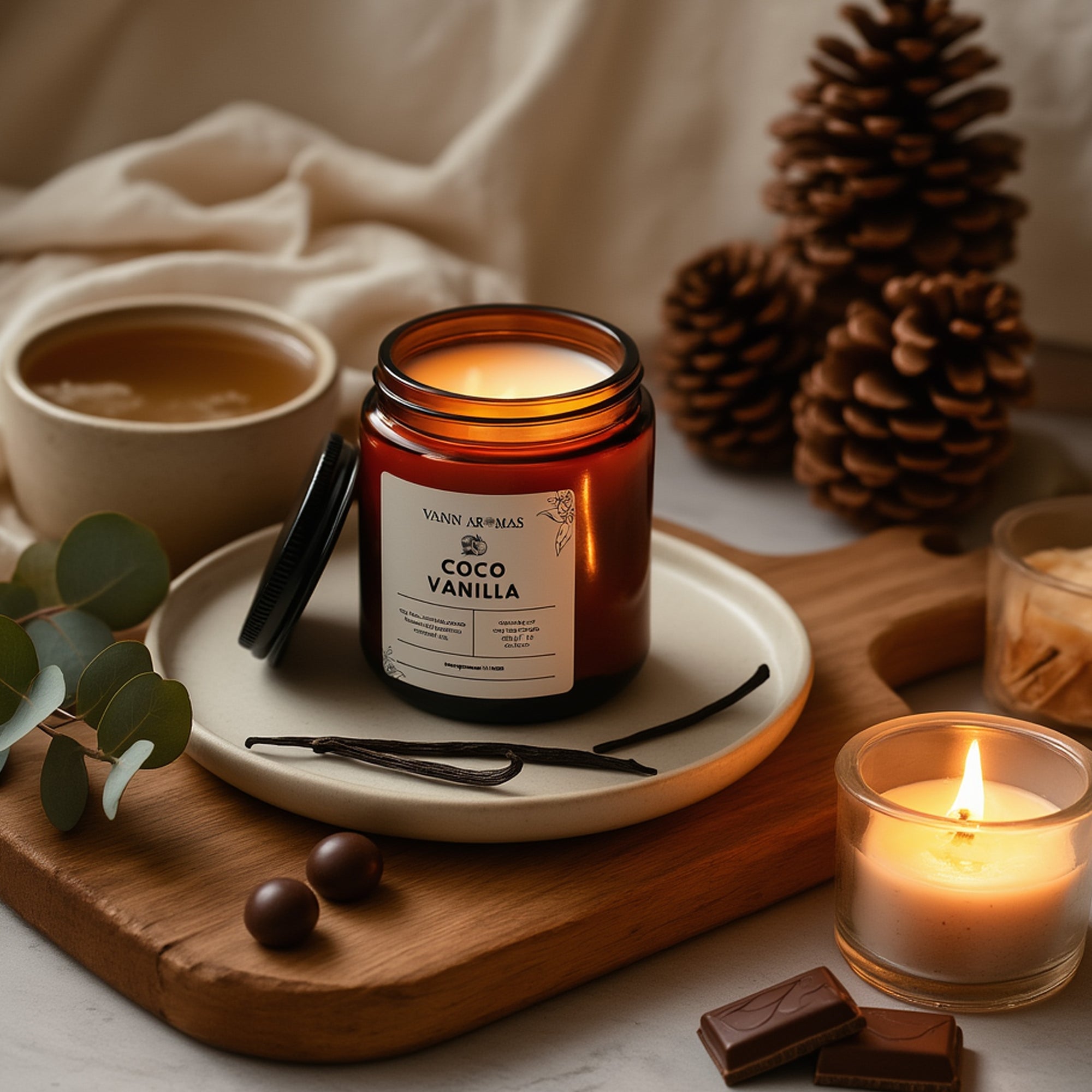 Amber Jar Soy Wax Candles (200g each) | Coco Vanilla | Clean Long Burn with Natural Cotton Wicks