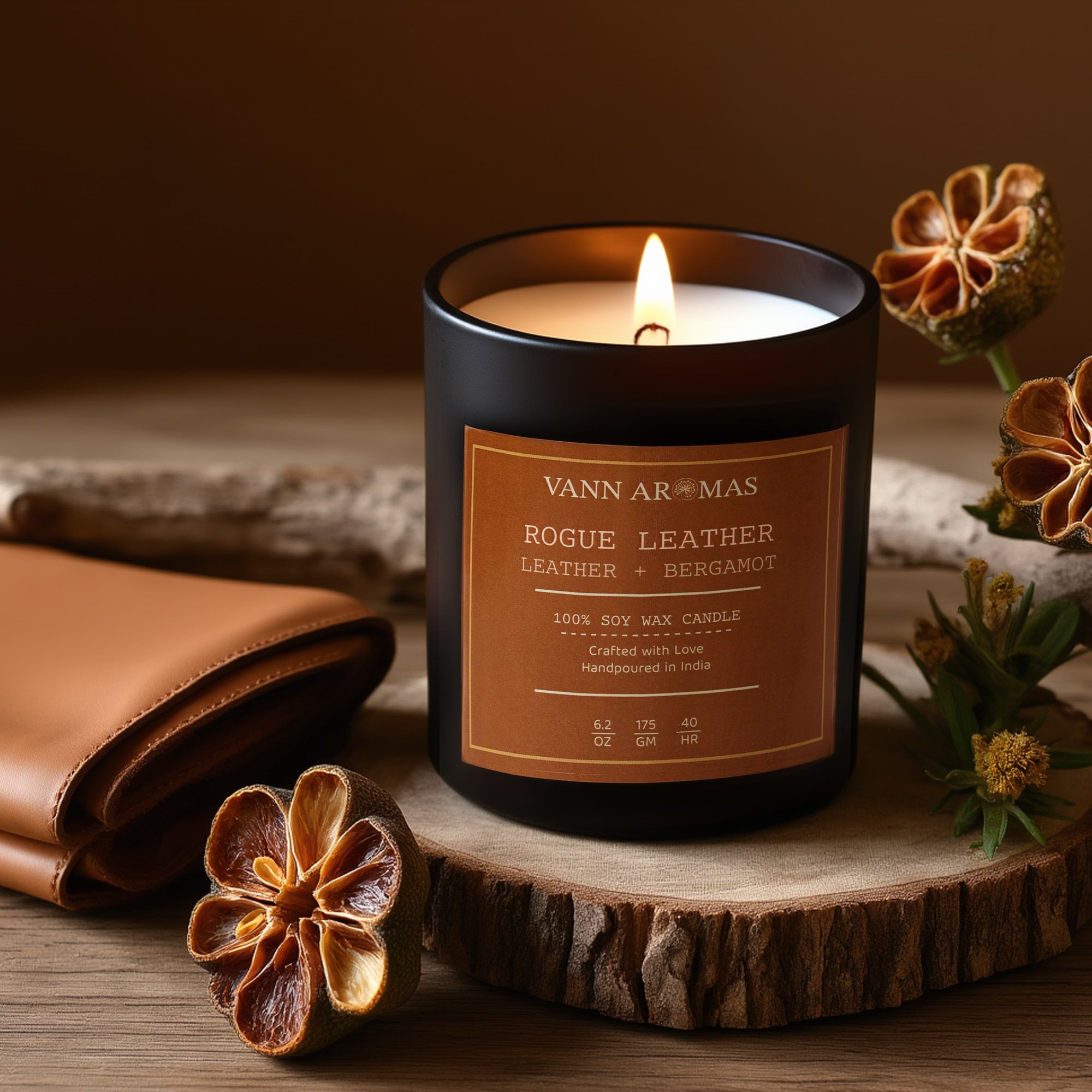 Rogue Leather – Leather + Bergamot, Black Jar, 175gm