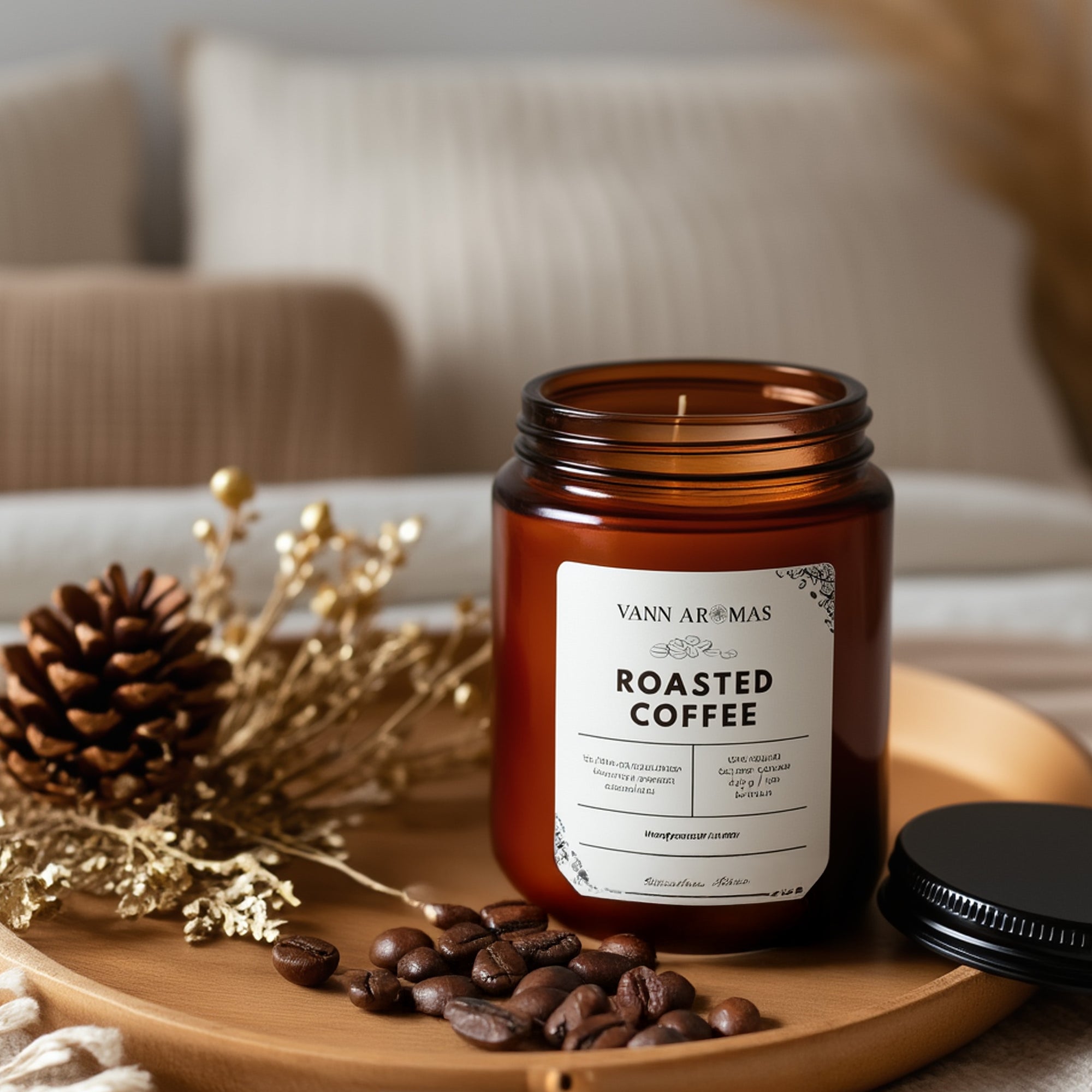 Amber Jar Soy Wax Candles (200g each) | Roasted Coffee | Clean Long Burn with Natural Cotton Wicks