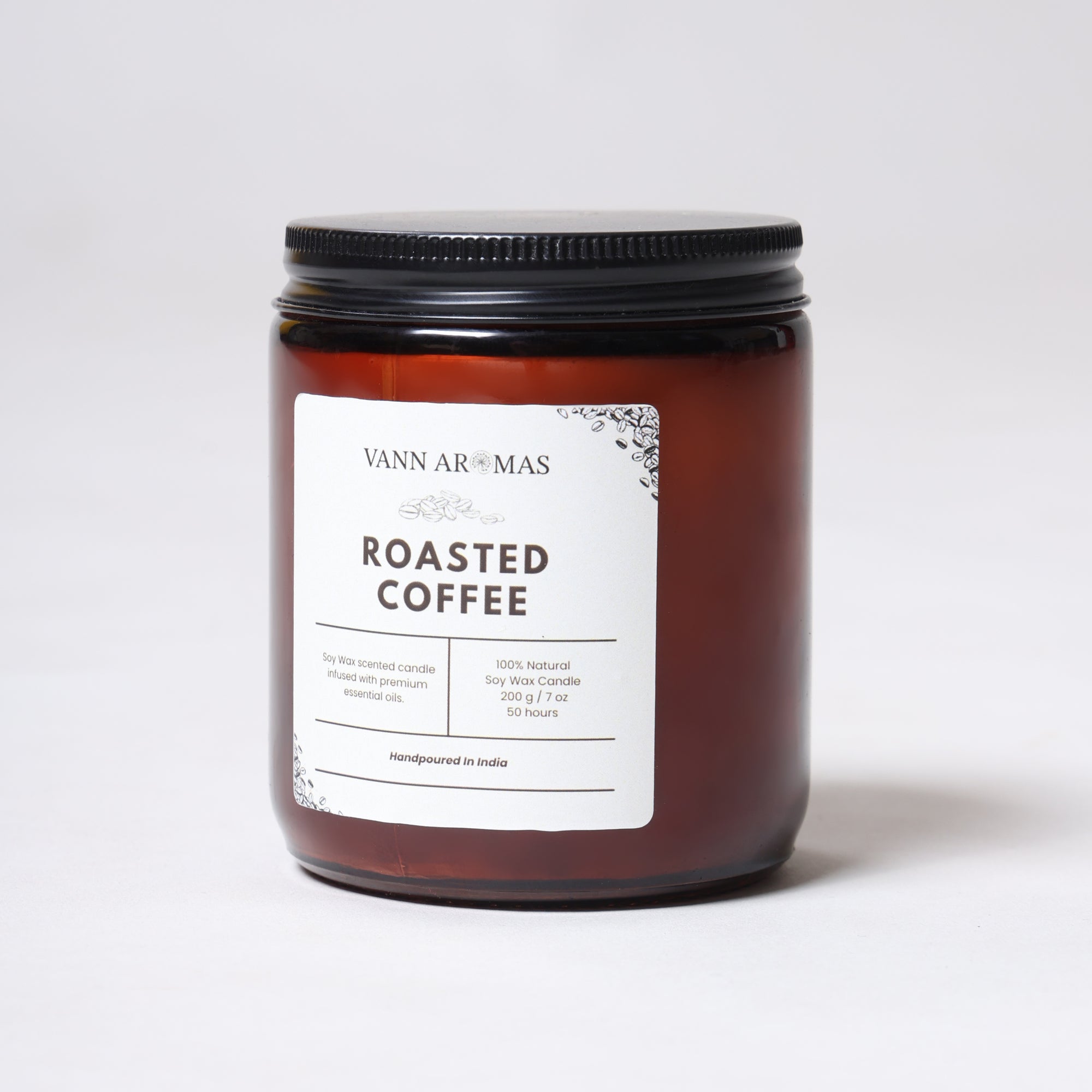Amber Jar Soy Wax Candles (200g each) | Roasted Coffee | Clean Long Burn with Natural Cotton Wicks