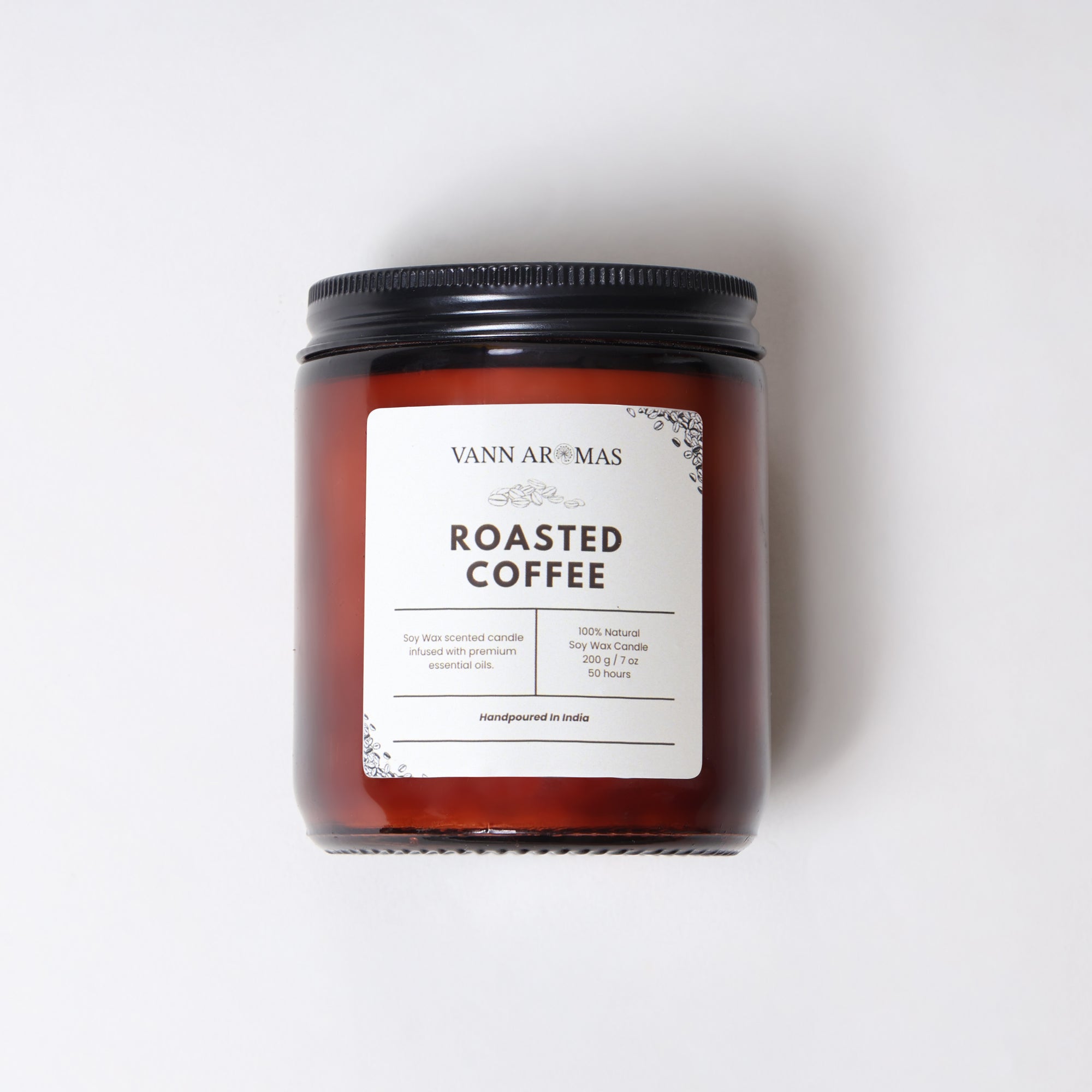Amber Jar Soy Wax Candles (200g each) | Roasted Coffee | Clean Long Burn with Natural Cotton Wicks