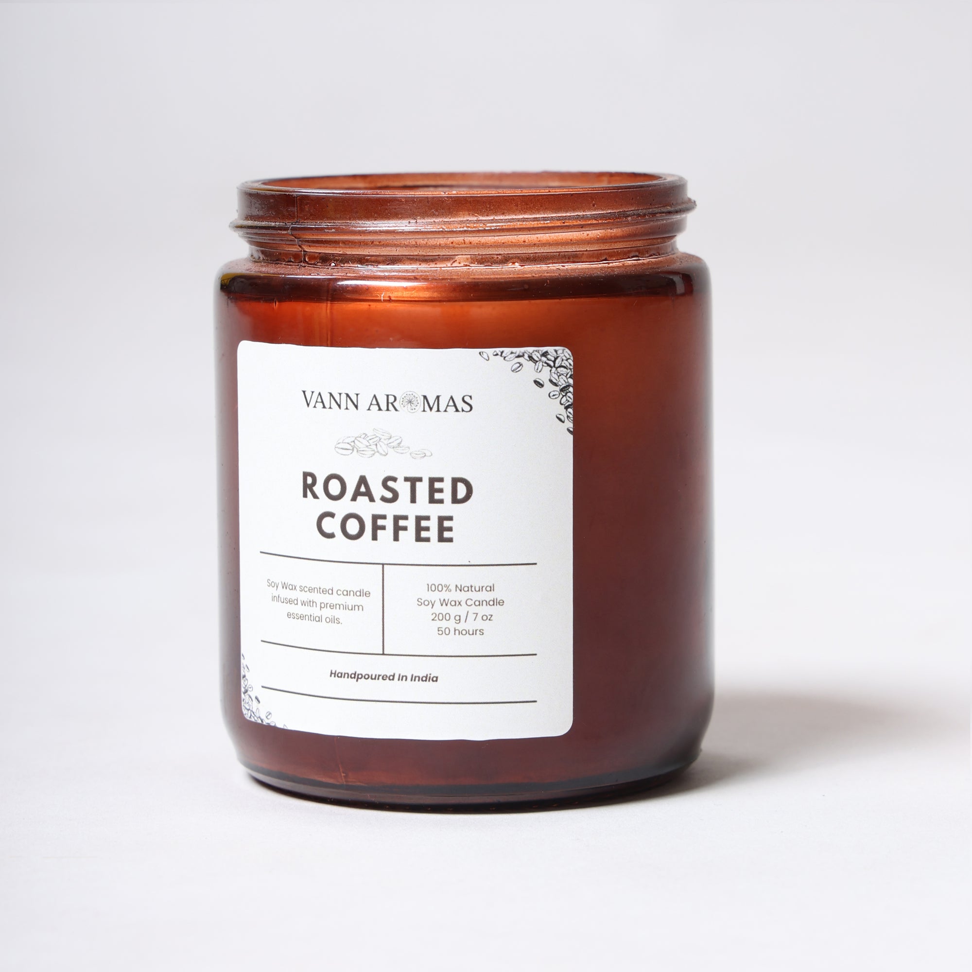 Amber Jar Soy Wax Candles (200g each) | Roasted Coffee | Clean Long Burn with Natural Cotton Wicks
