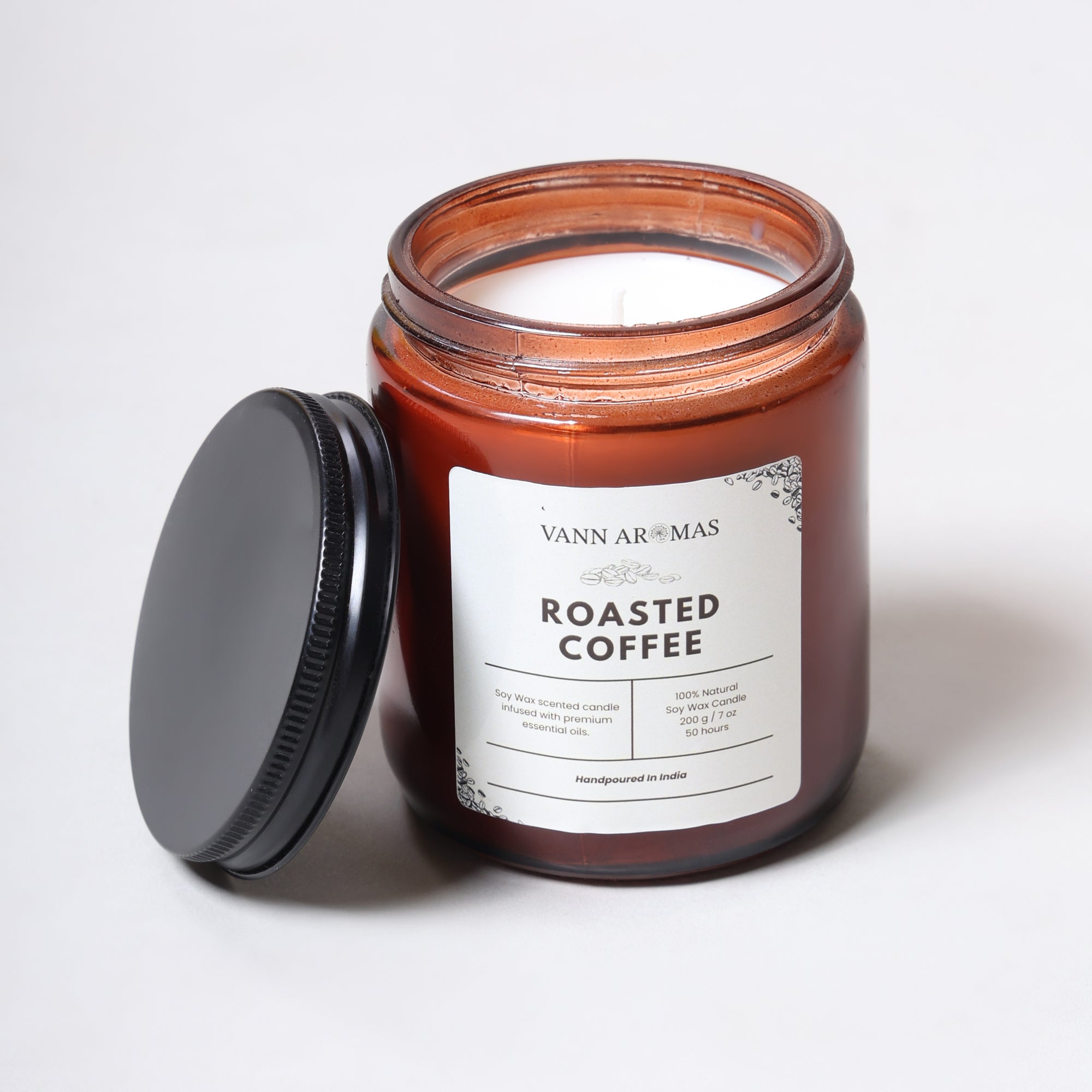 Amber Jar Soy Wax Candles (200g each) | Roasted Coffee | Clean Long Burn with Natural Cotton Wicks