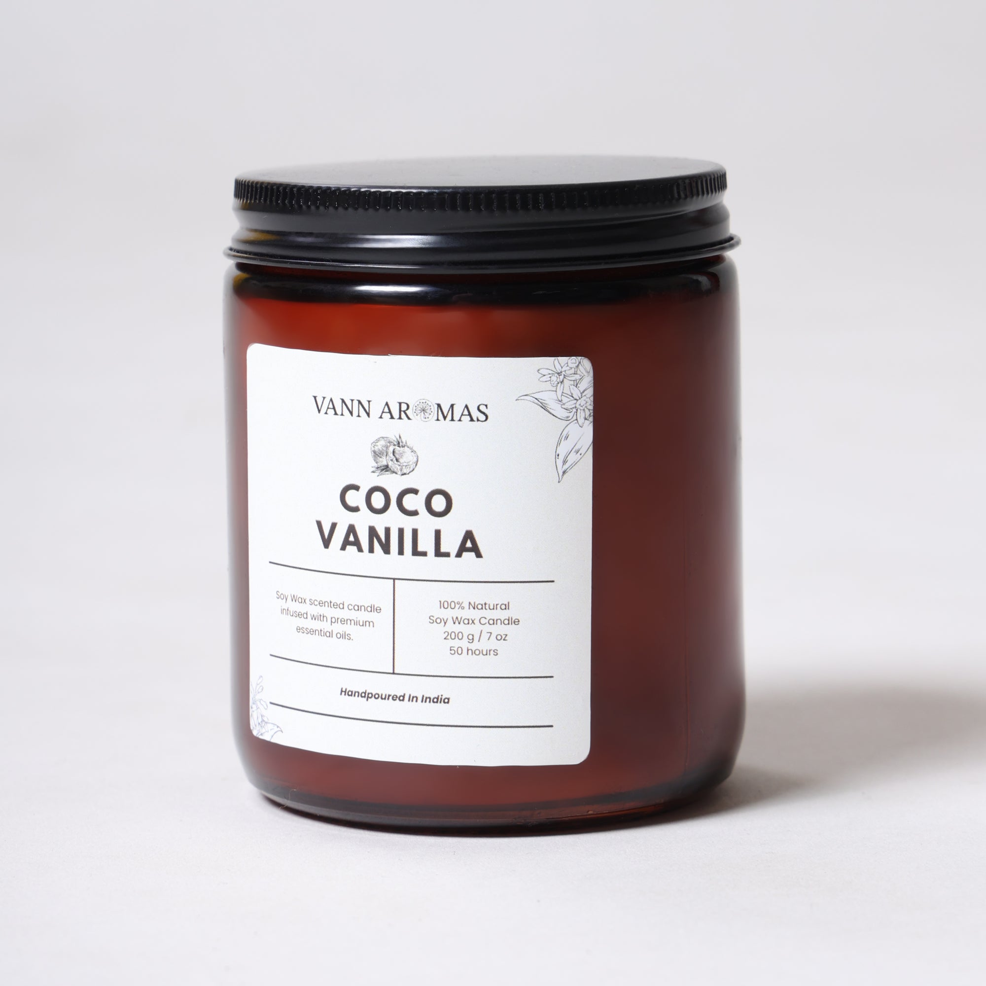 Amber Jar Soy Wax Candles (200g each) | Coco Vanilla | Clean Long Burn with Natural Cotton Wicks