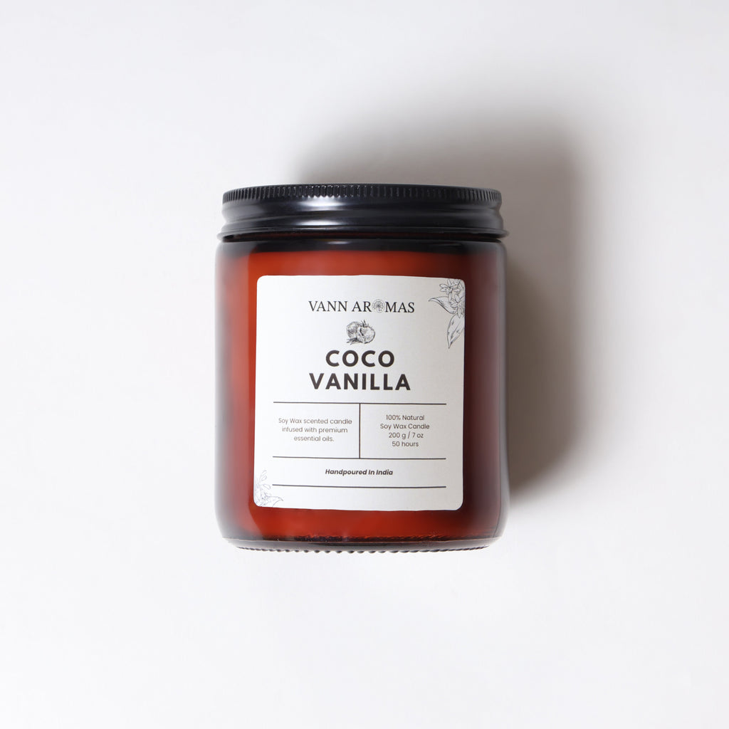 Amber Jar Soy Wax Candles (200g each) | Coco Vanilla | Clean Long Burn with Natural Cotton Wicks