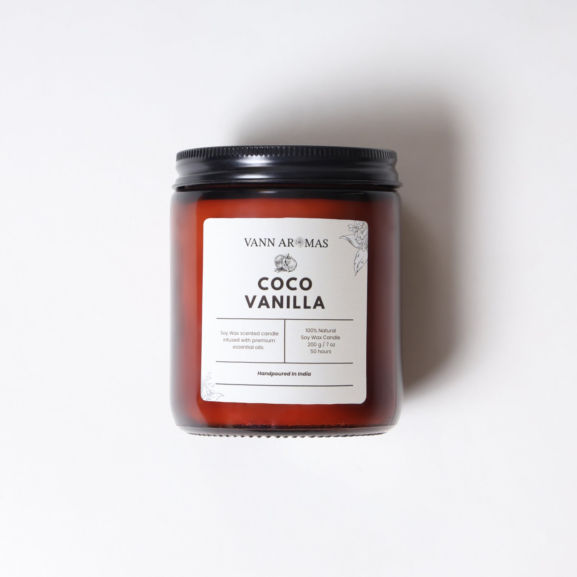 Amber Jar Soy Wax Candles (200g each) | Coco Vanilla | Clean Long Burn with Natural Cotton Wicks