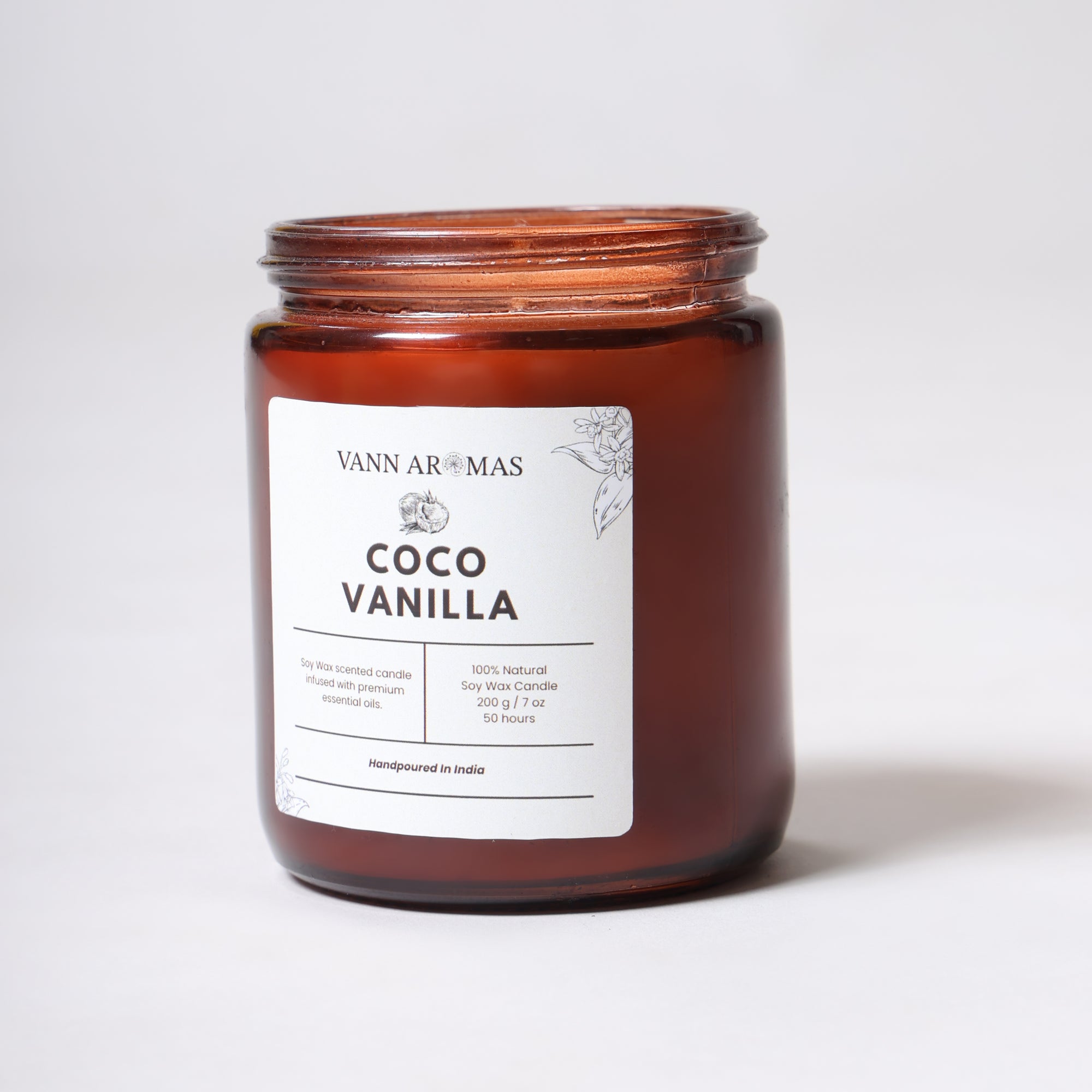 Amber Jar Soy Wax Candles (200g each) | Coco Vanilla | Clean Long Burn with Natural Cotton Wicks
