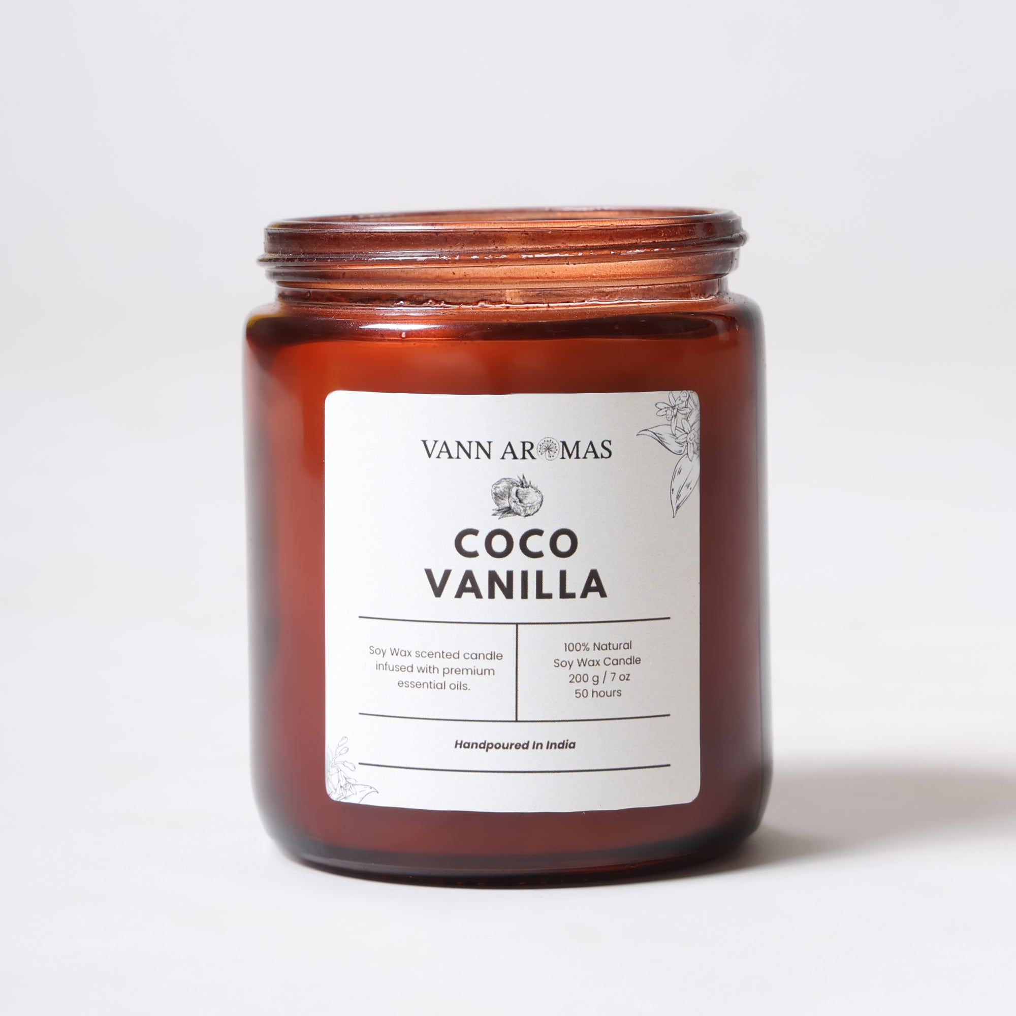 Amber Jar Soy Wax Candles (200g each) | Coco Vanilla | Clean Long Burn with Natural Cotton Wicks