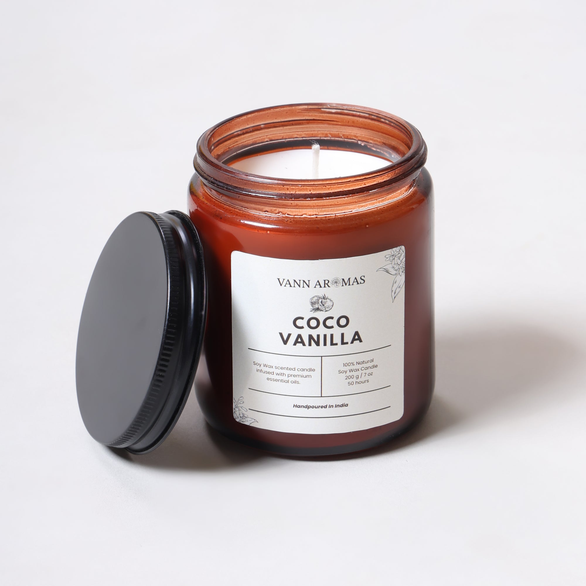 Amber Jar Soy Wax Candles (200g each) | Coco Vanilla | Clean Long Burn with Natural Cotton Wicks