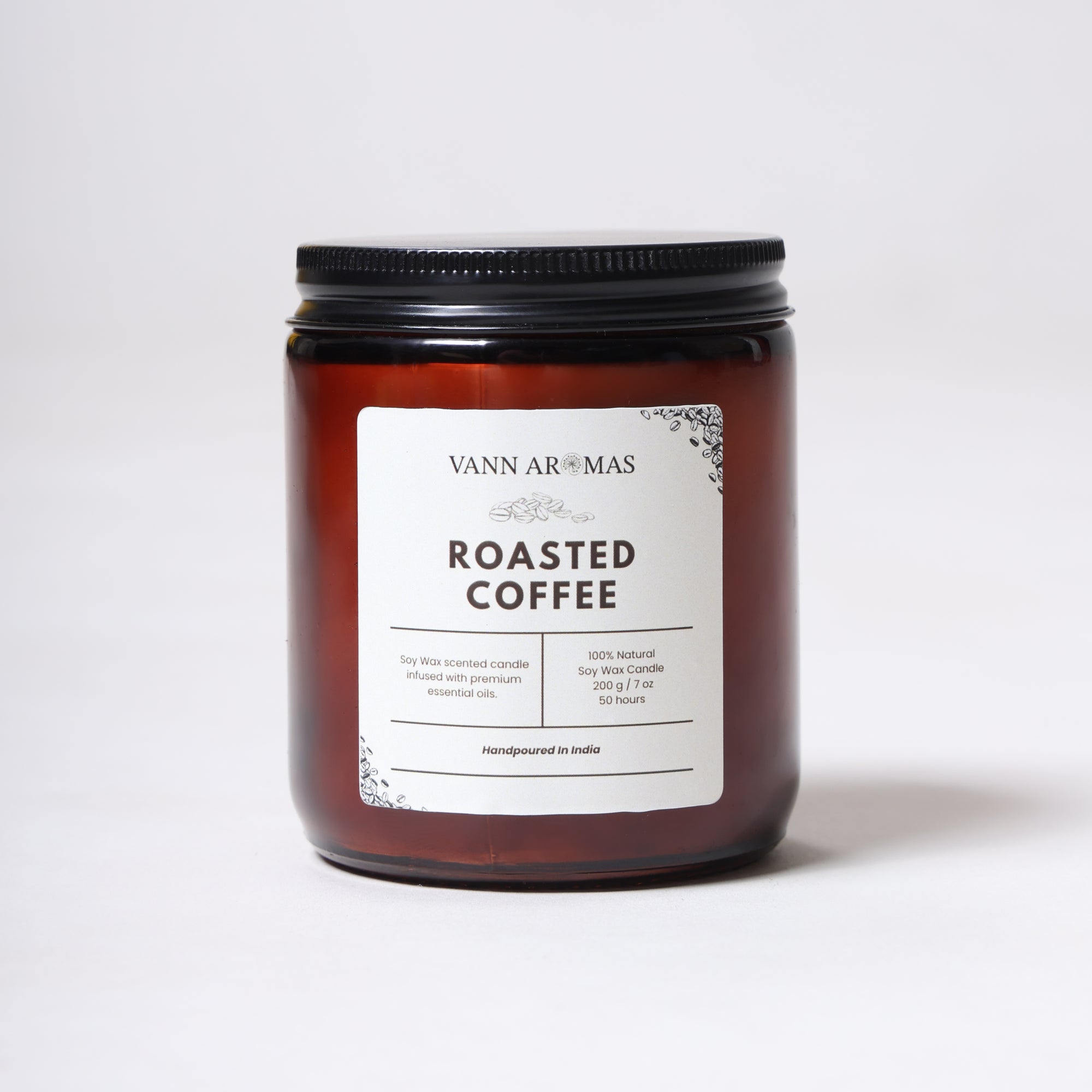 Amber Jar Soy Wax Candles (200g each) | Roasted Coffee | Clean Long Burn with Natural Cotton Wicks