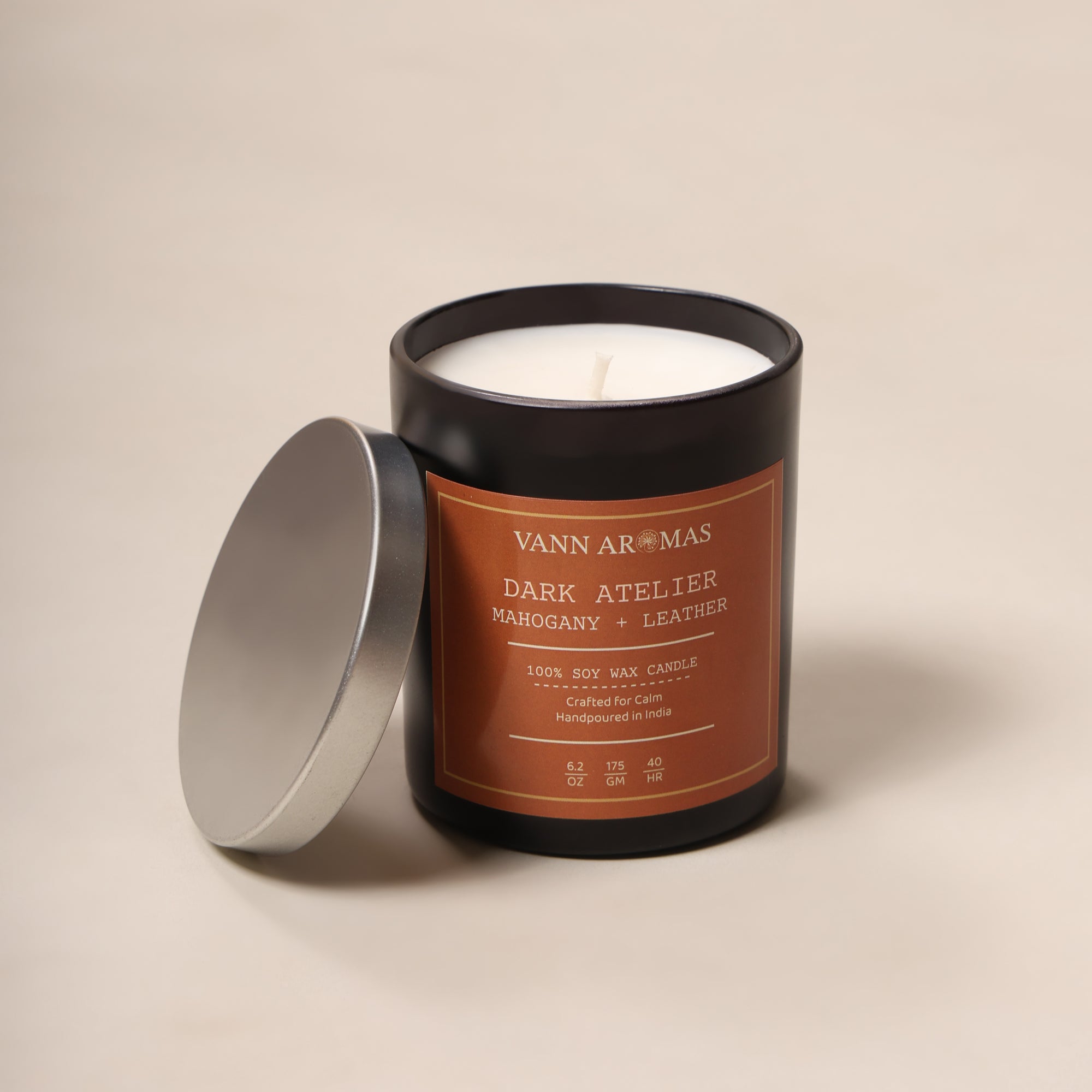 Dark Atelier – Mahogany + Leather, Black Jar, 175gm