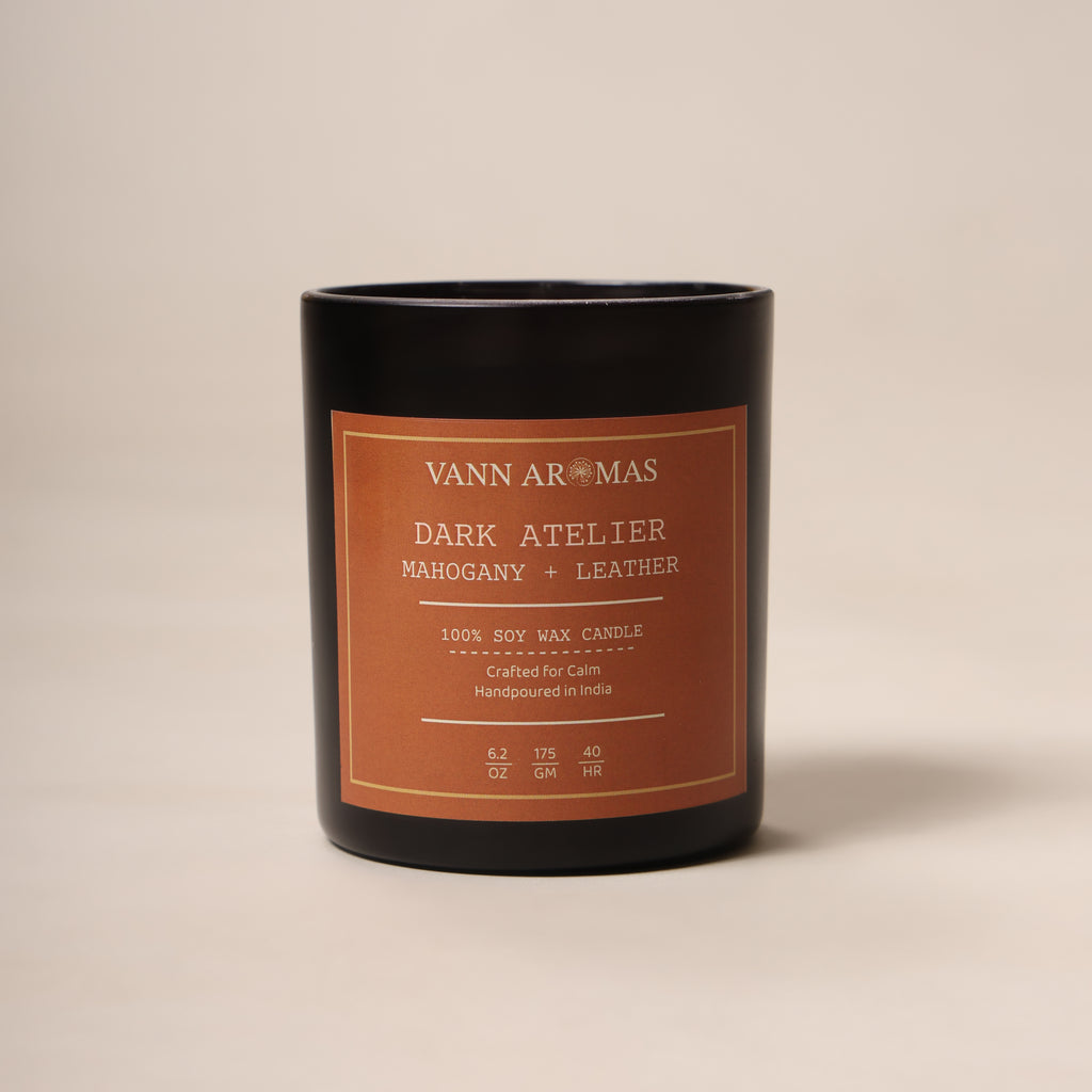 Dark Atelier – Mahogany + Leather, Black Jar, 175gm
