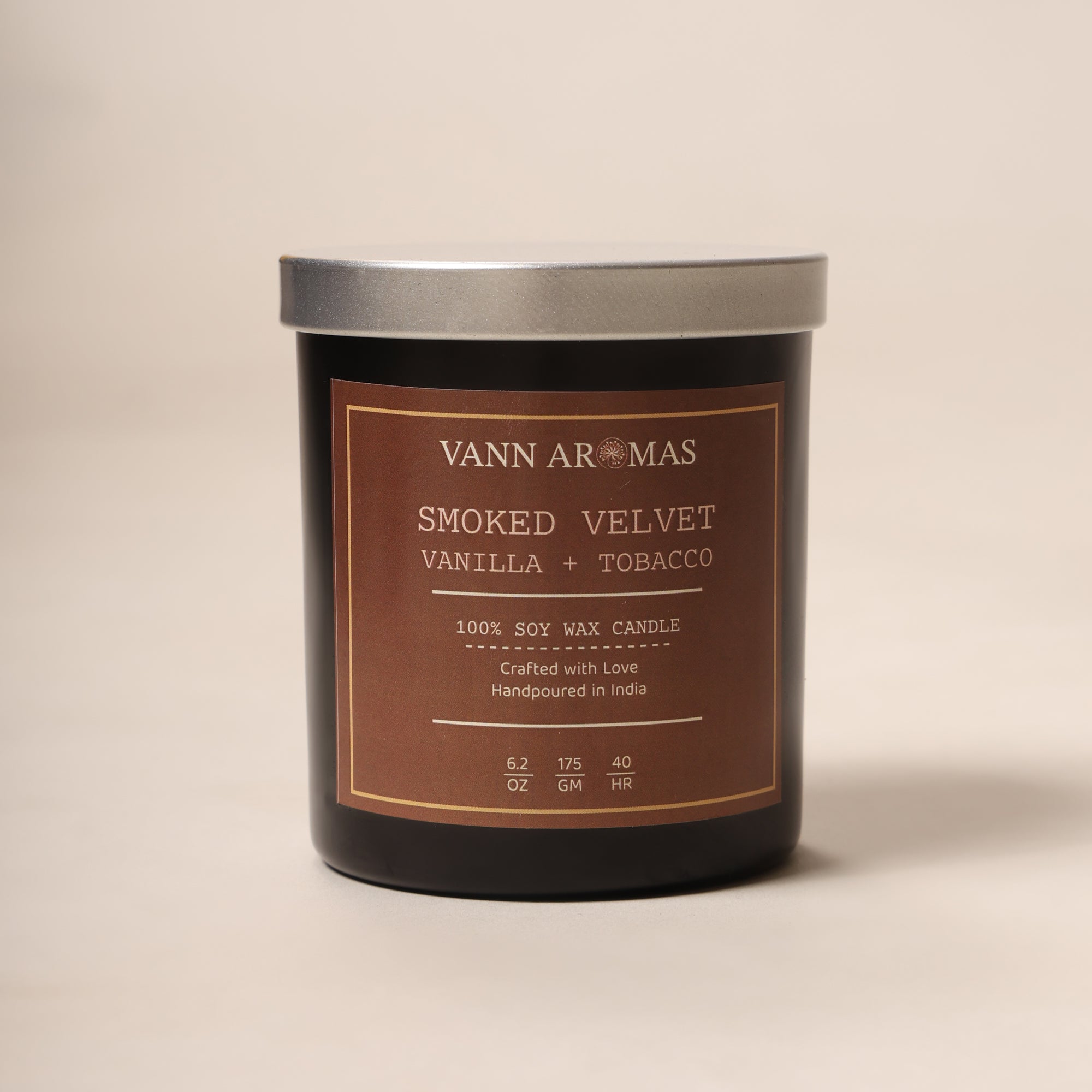 Smoked Velvet – Vanilla + Tobacco, Black Jar, 175 gm