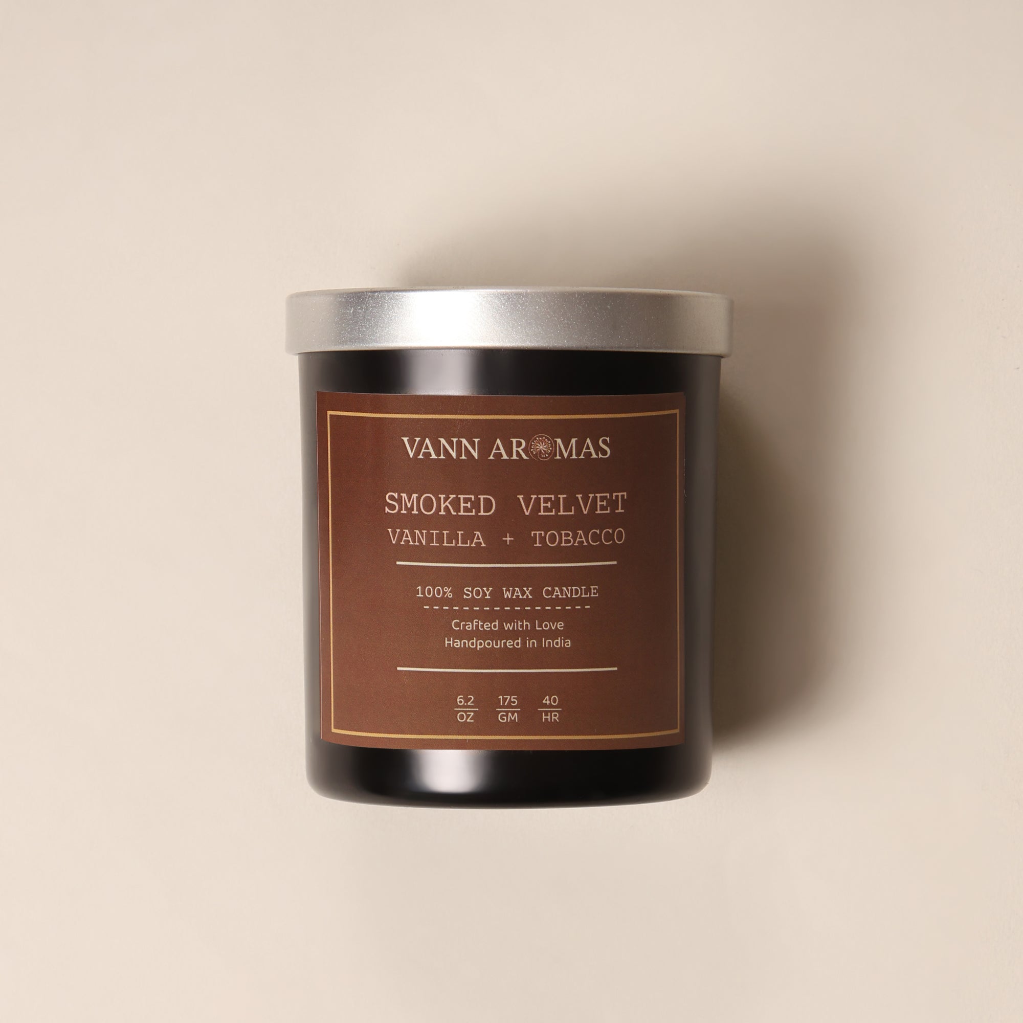 Smoked Velvet – Vanilla + Tobacco, Black Jar, 175 gm