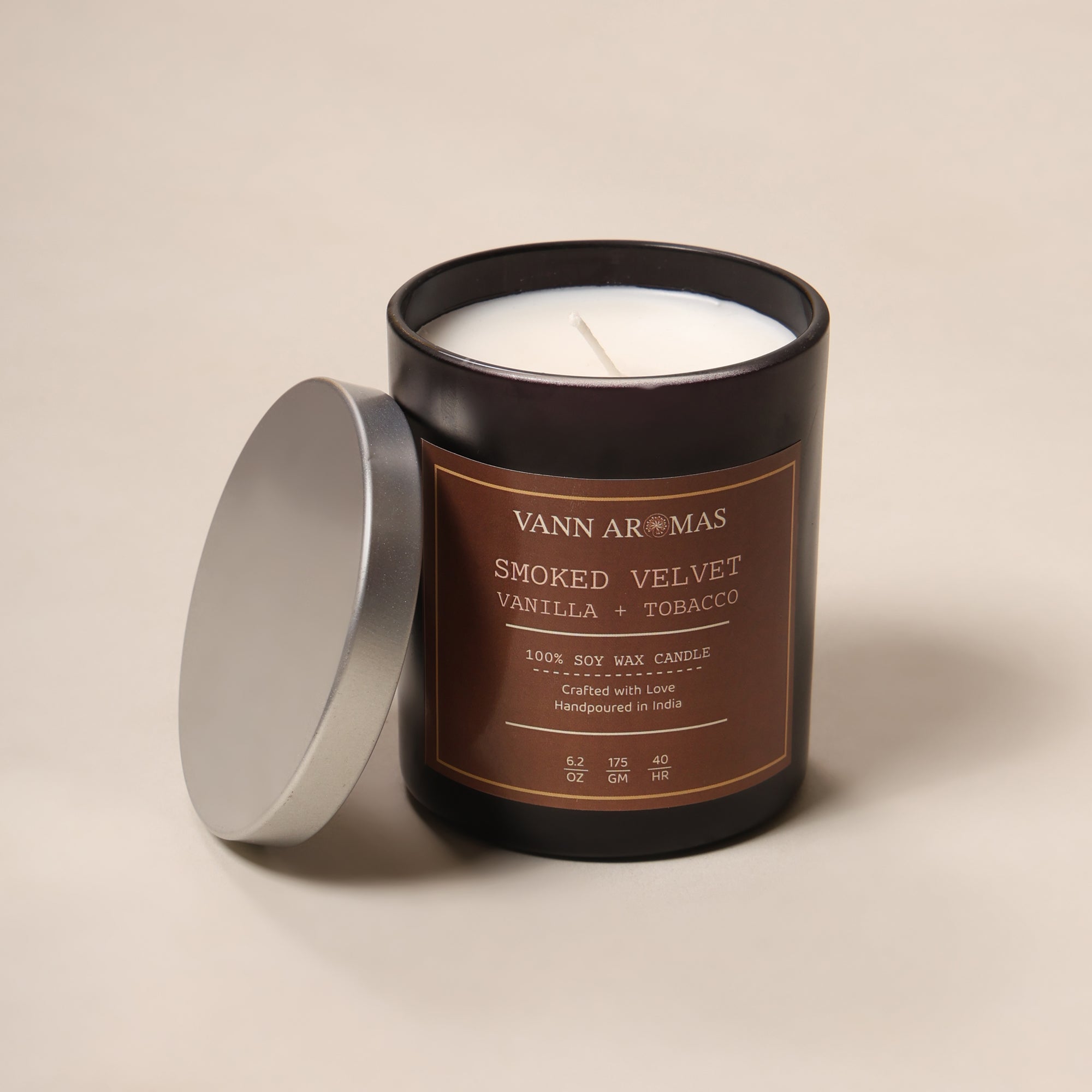 Smoked Velvet – Vanilla + Tobacco, Black Jar, 175 gm