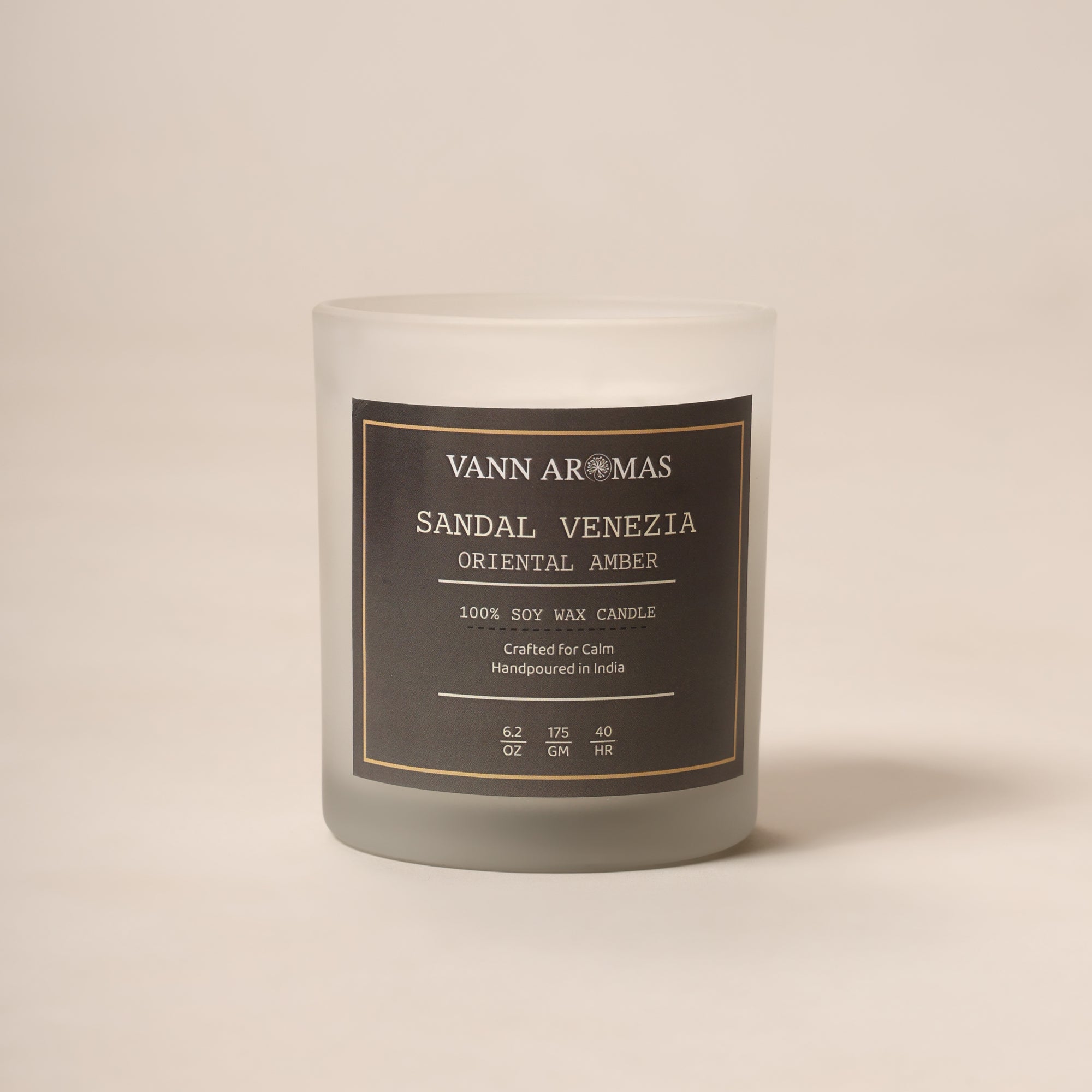 Sandal Venezia – Sandalwood + Oriental Amber, Frosted Jar, 175gm