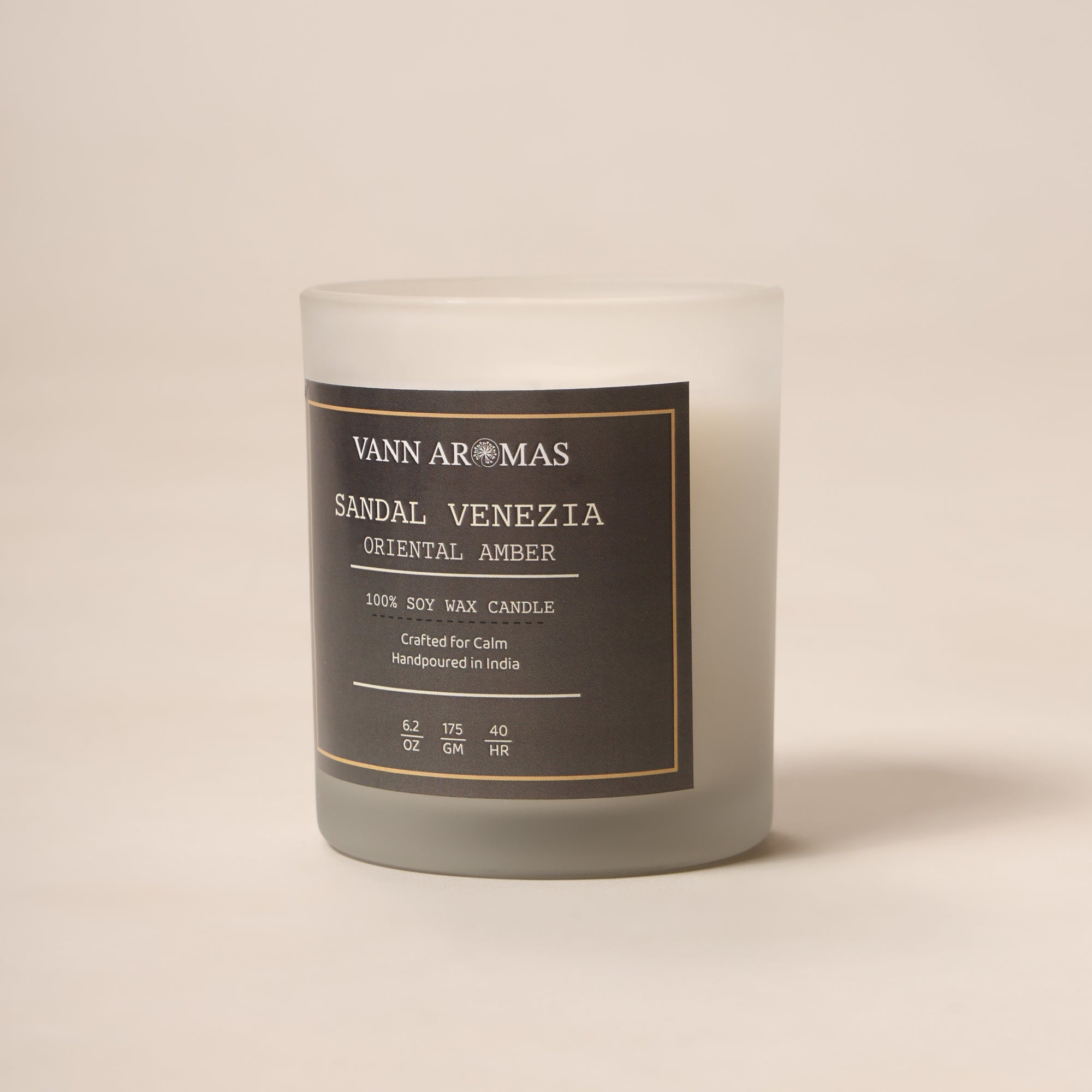 Sandal Venezia – Sandalwood + Oriental Amber, Frosted Jar, 175gm