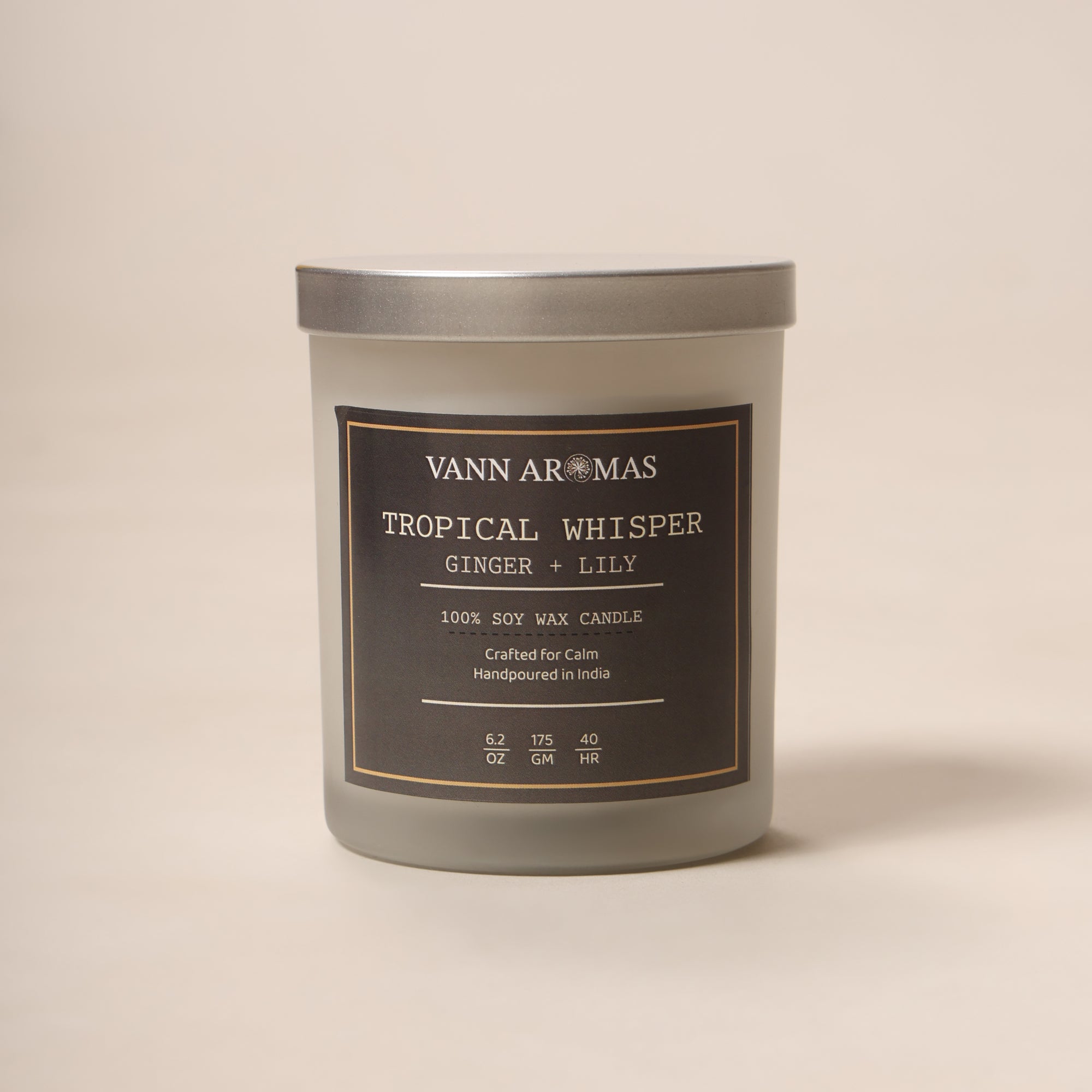 Tropical Whisper – Ginger + Lily, Frosted Jar, 175gm