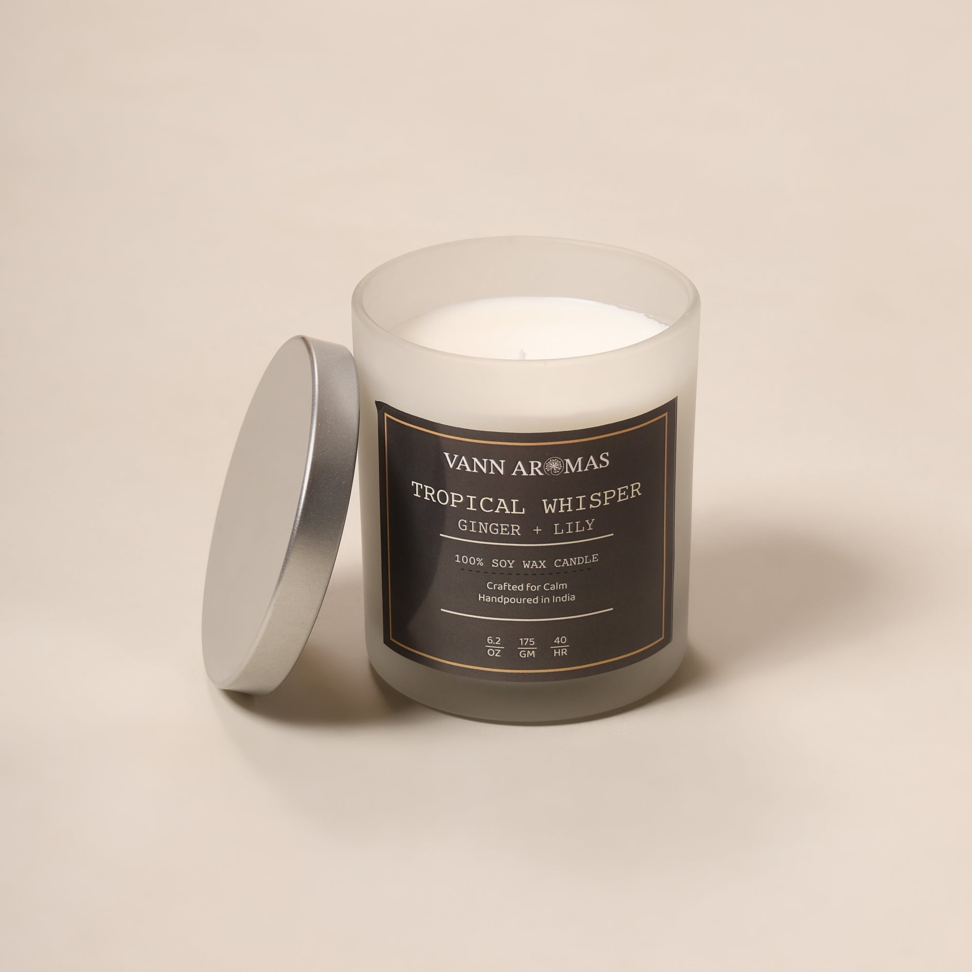 Tropical Whisper – Ginger + Lily, Frosted Jar, 175gm