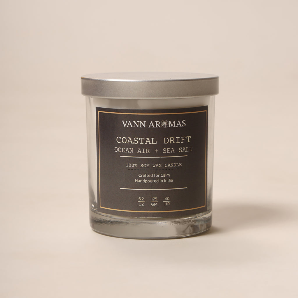 Coastal Drift – Ocean Air + Sea Salt, Frosted glass, 175 gm
