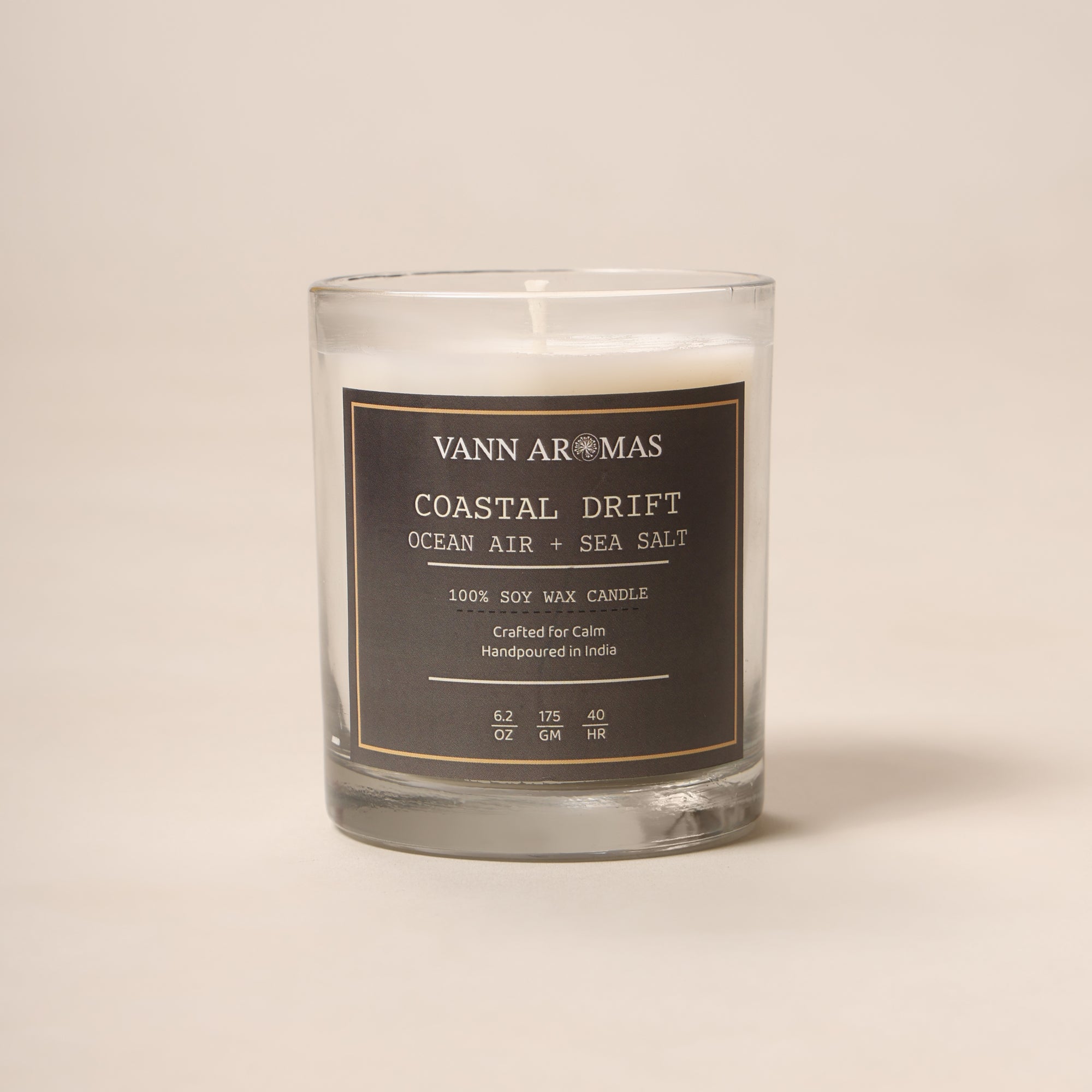 Coastal Drift – Ocean Air + Sea Salt, Frosted glass, 175 gm