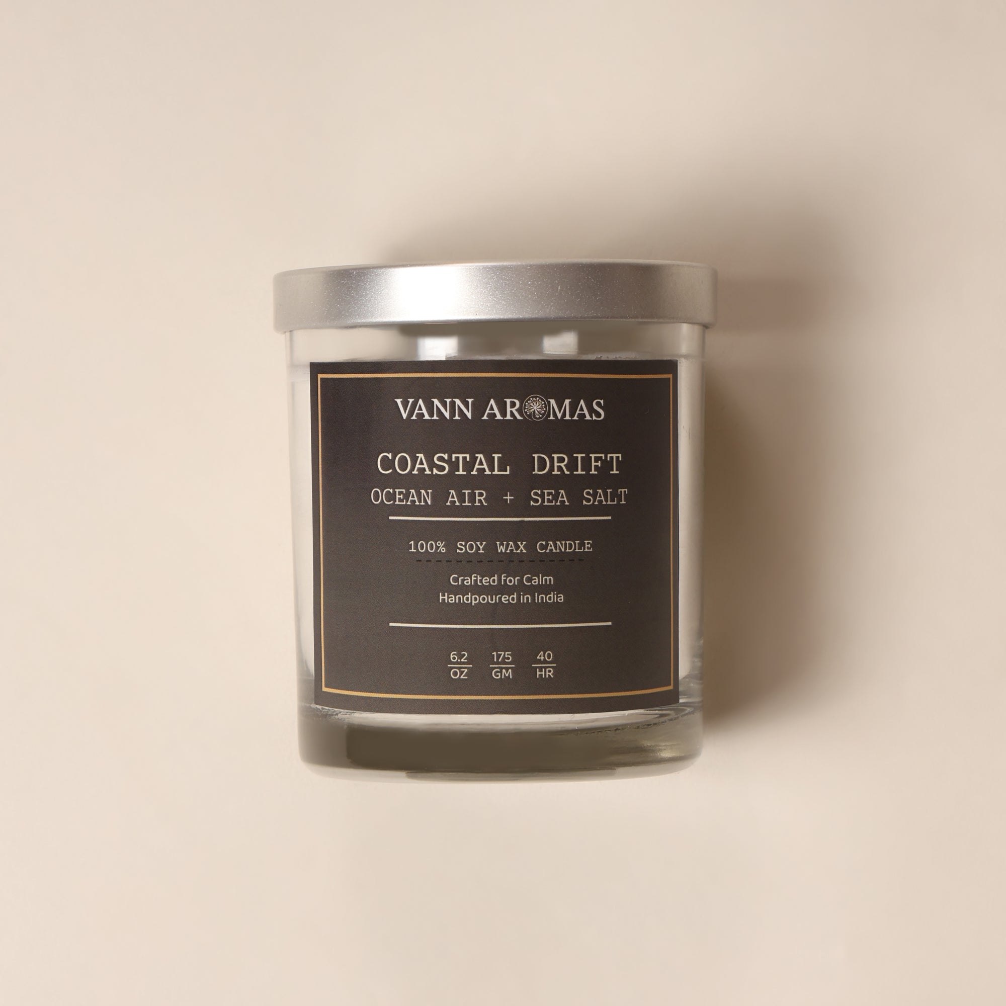 Coastal Drift – Ocean Air + Sea Salt, Clear glass, 175gm