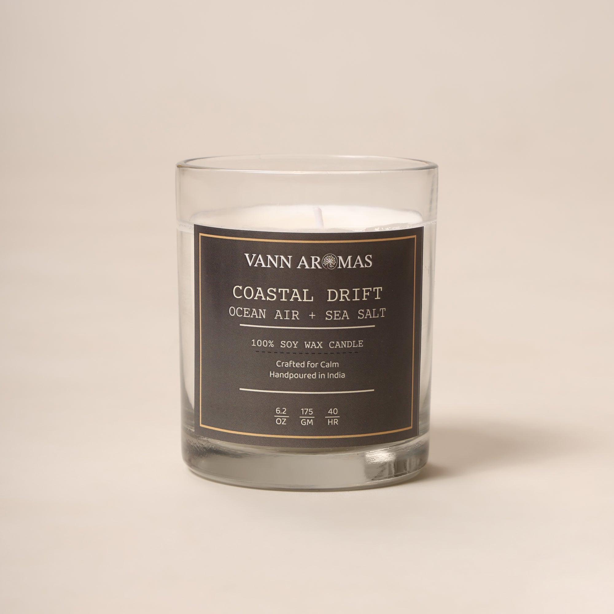 Coastal Drift – Ocean Air + Sea Salt, Clear glass, 175gm