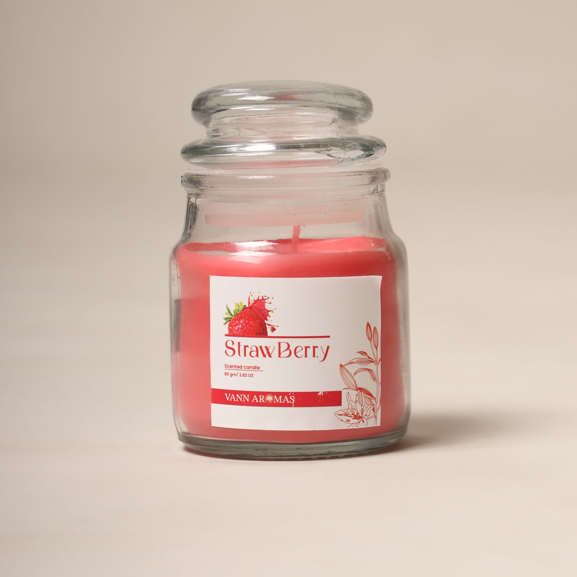 Candy Jar Candles | Strawberry | Fruity Scents | Long Burning Paraffin Wax 80 Grms