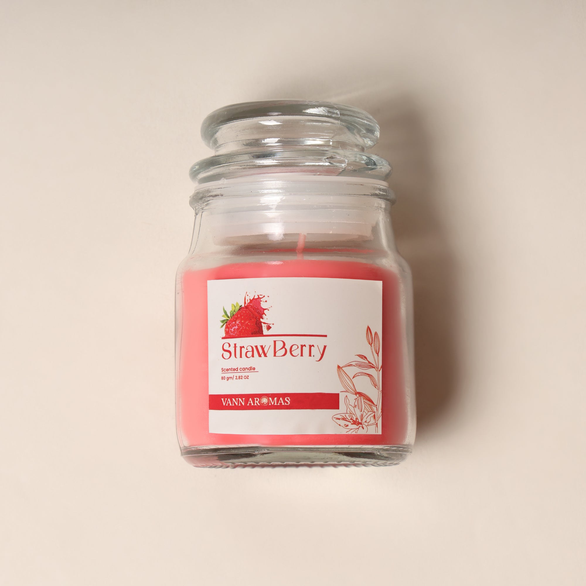 Candy Jar Candles | Strawberry | Fruity Scents | Long Burning Paraffin Wax 80 Grms