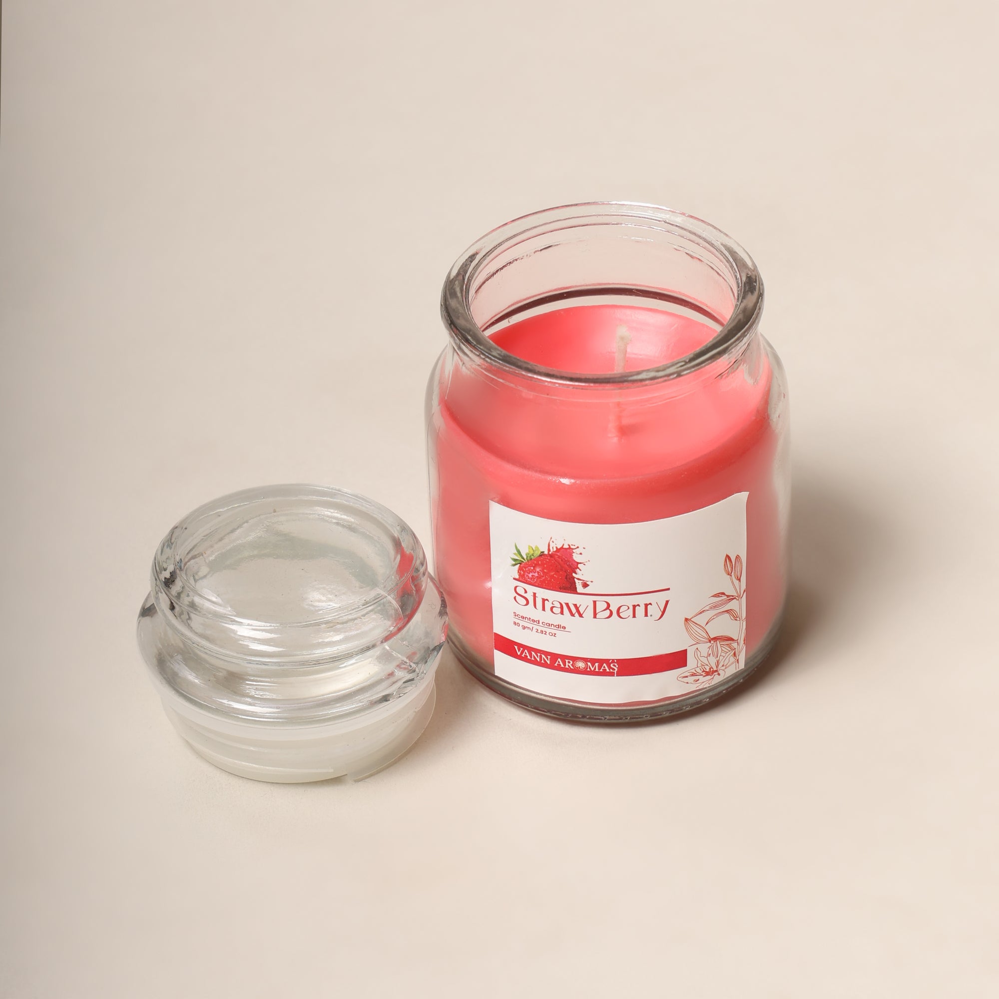 Candy Jar Candles | Strawberry | Fruity Scents | Long Burning Paraffin Wax 80 Grms