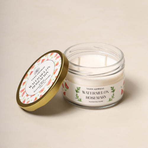2-Wick Luxury Glass Jar Candle | Watermelon Rosemary | Double the Glow, Double the Ambience