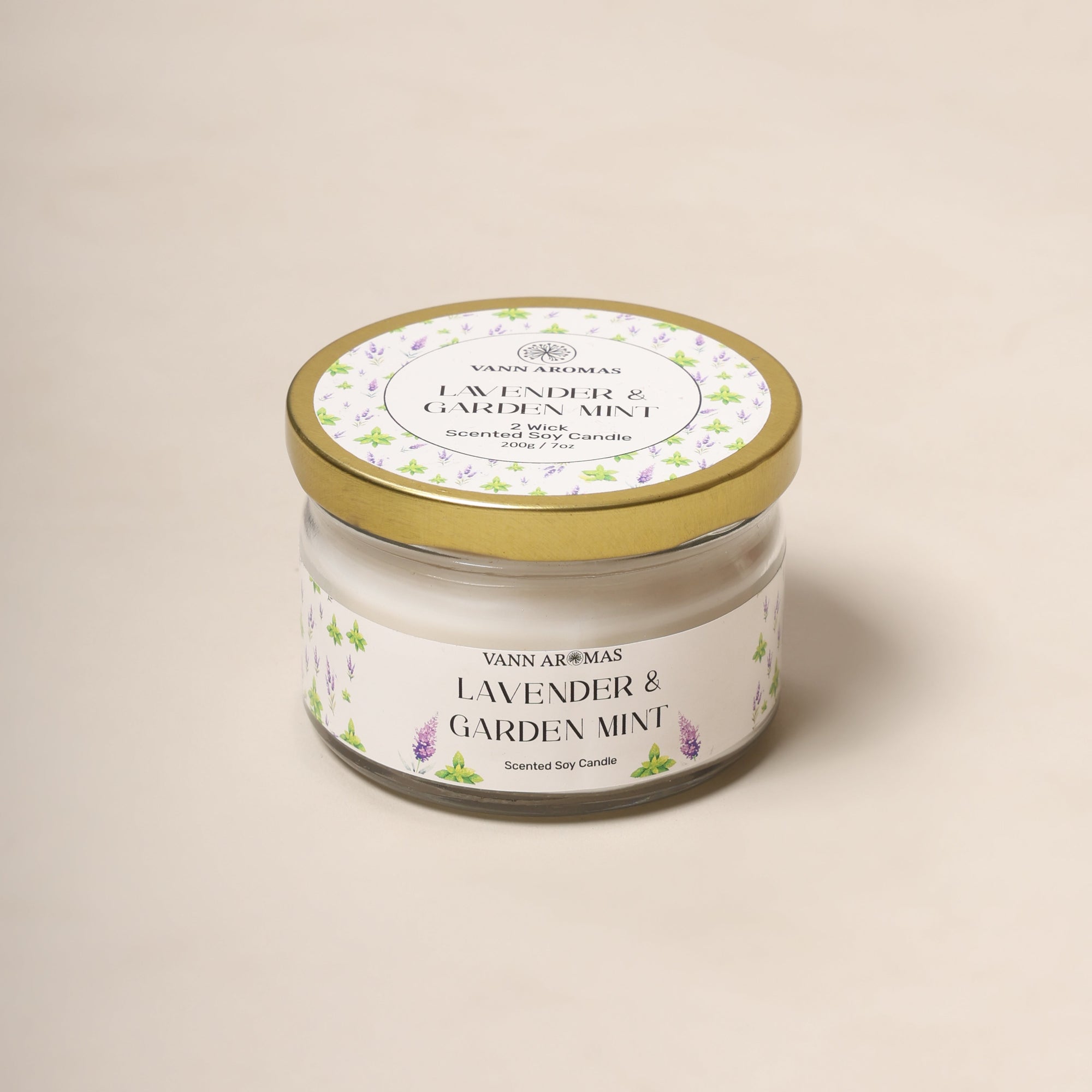2-Wick Luxury Glass Jar Candle | Lavender & Garden Mint | Double the Glow, Double the Ambience
