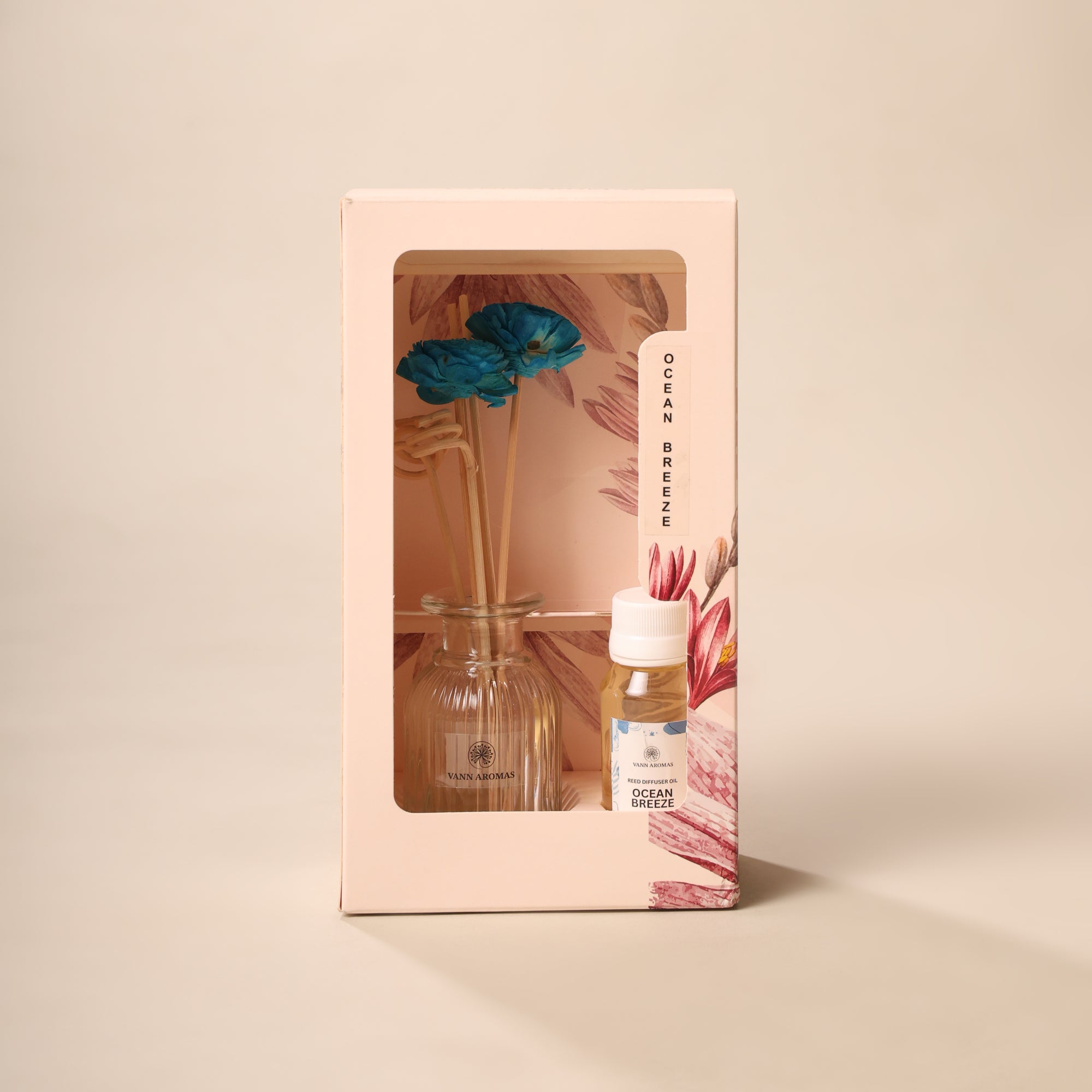 Reed Diffuser  (Pack - 60 ML) | Ocean Breeze Fragrance | Eco-Friendly with Natural Rattan Sticks