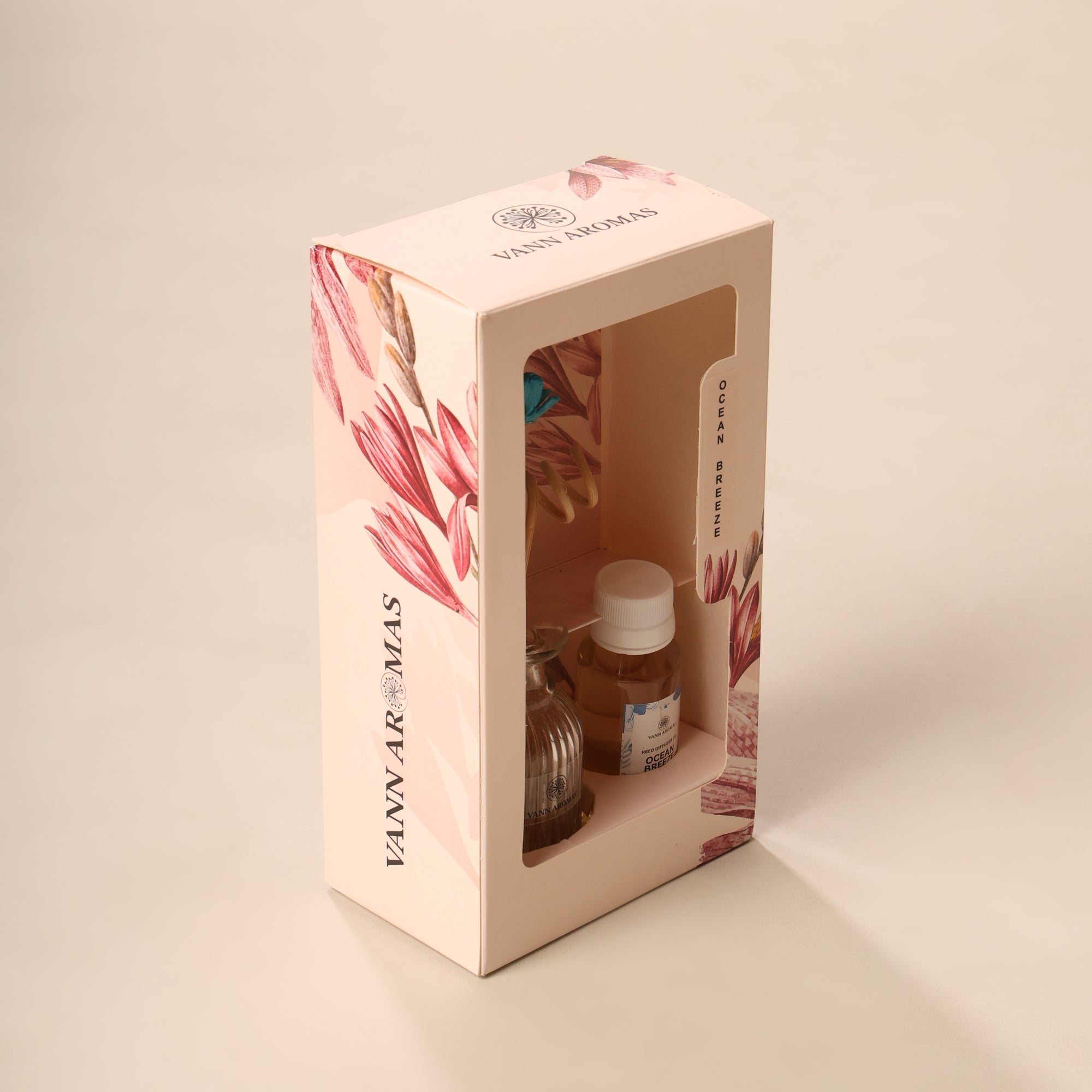 Reed Diffuser  (Pack - 60 ML) | Ocean Breeze Fragrance | Eco-Friendly with Natural Rattan Sticks
