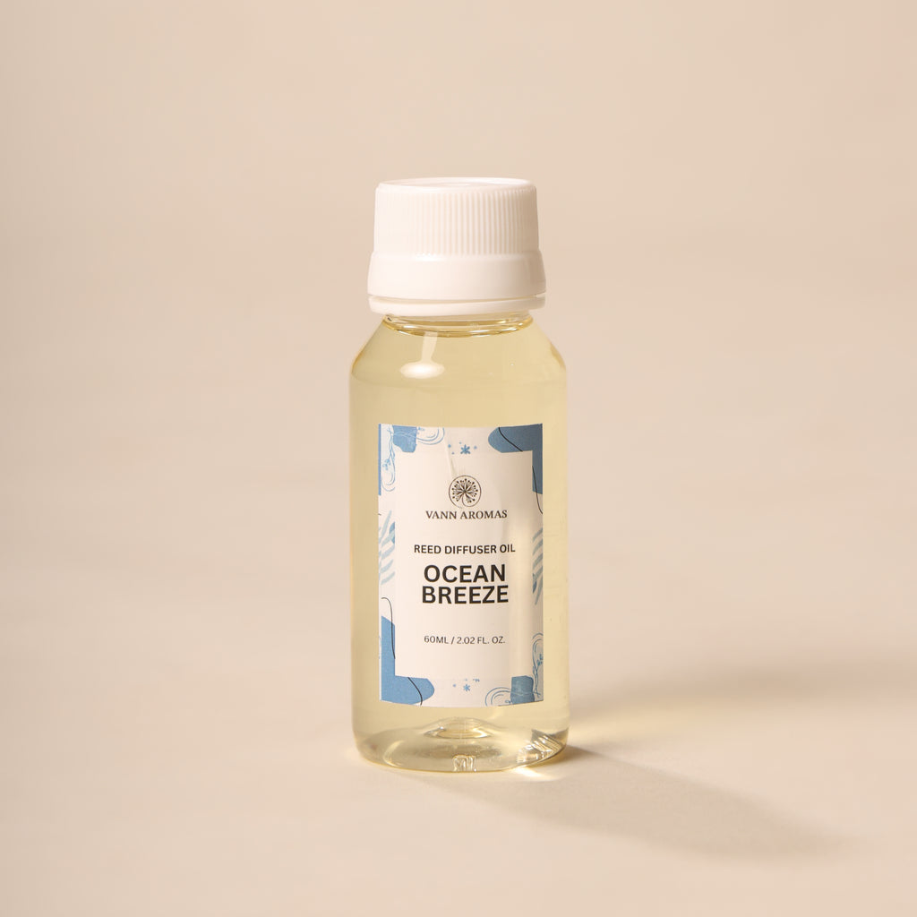 Reed Diffuser  (Pack - 60 ML) | Ocean Breeze Fragrance | Eco-Friendly with Natural Rattan Sticks