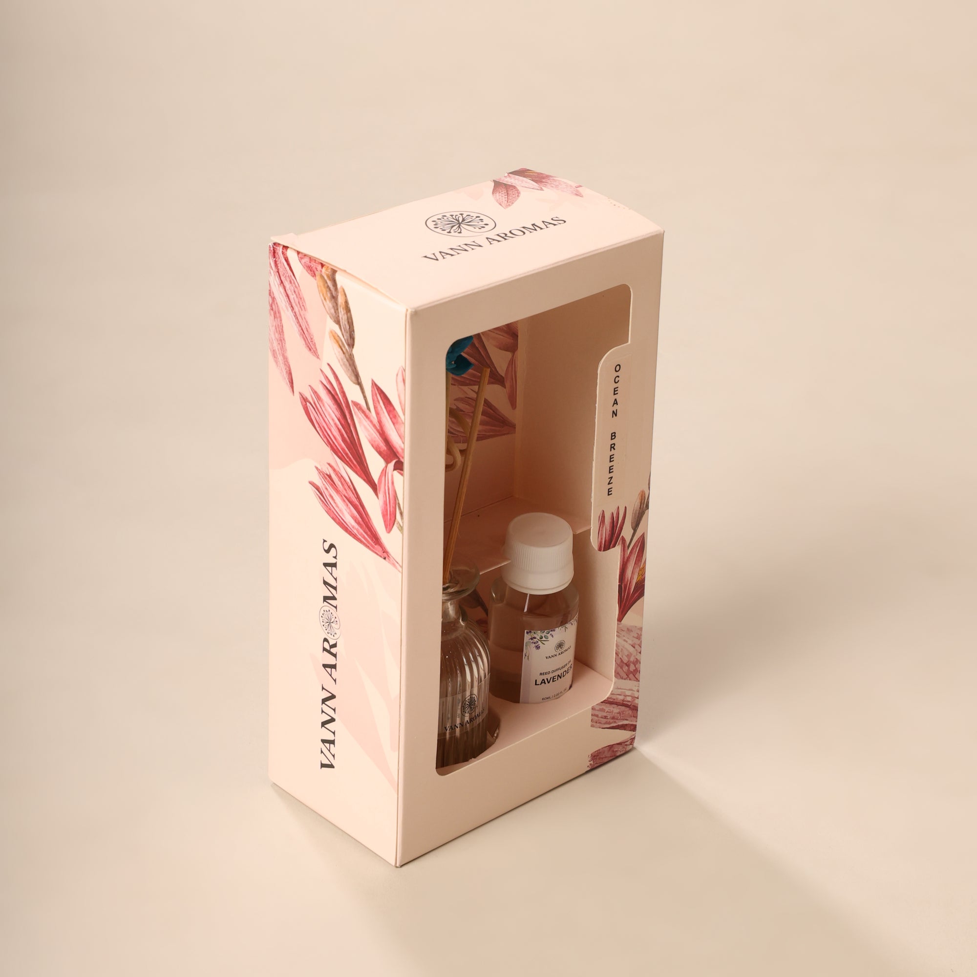 Reed Diffuser  (Pack - 60 ML) | Lavender Fragrance | Eco-Friendly with Natural Rattan Sticks