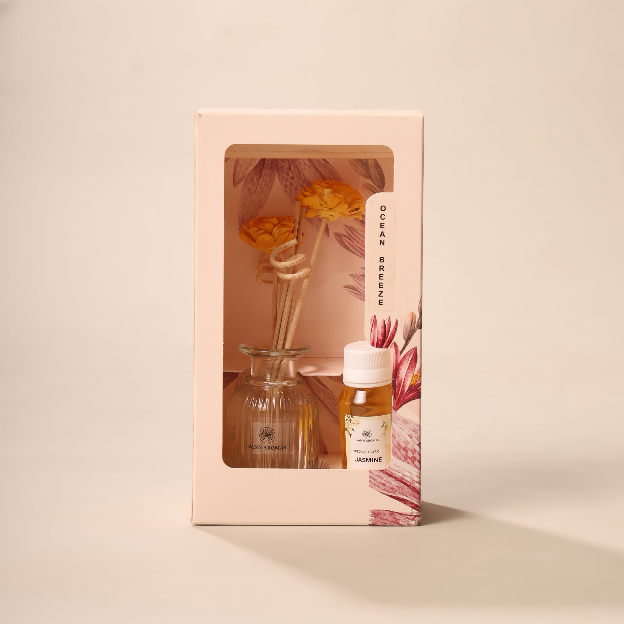 Reed Diffuser  (Pack - 60 ML) | Jasmine Fragrance | Eco-Friendly with Natural Rattan Sticks