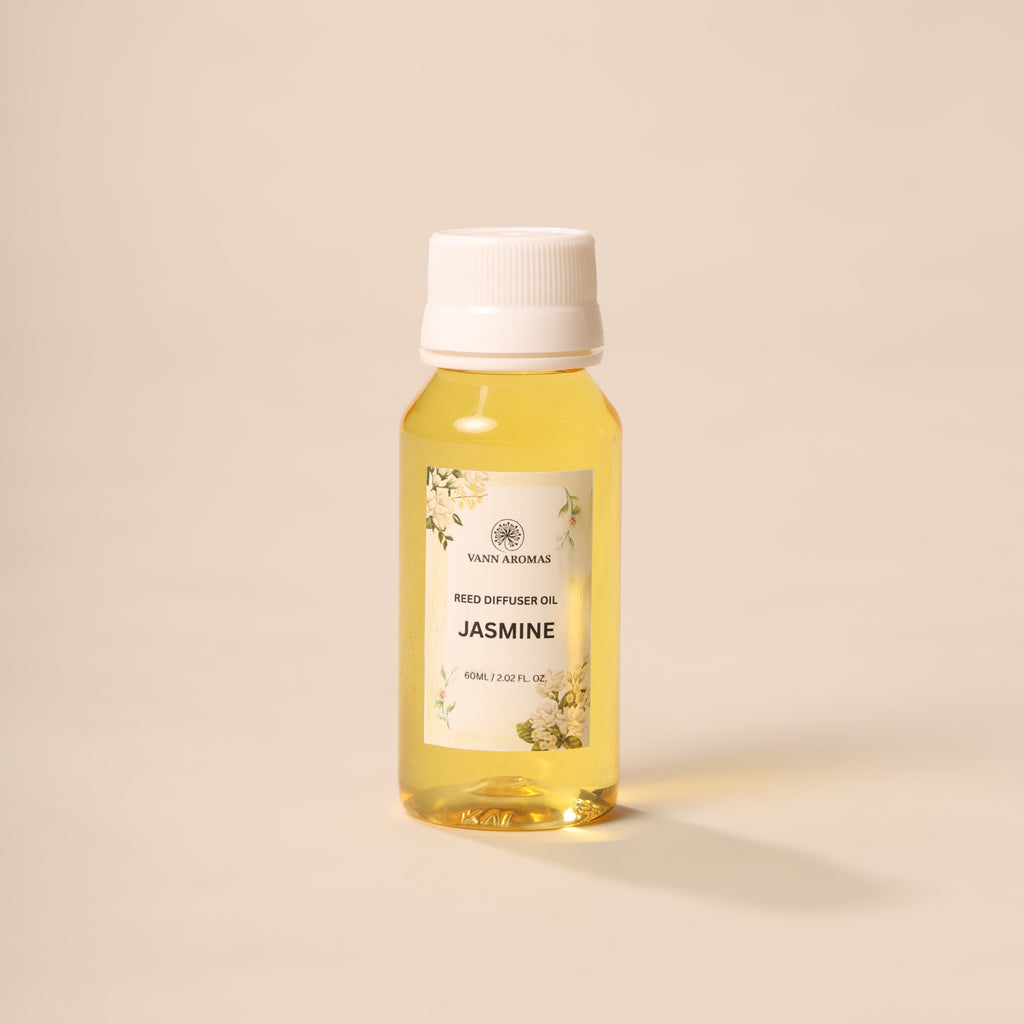 Reed Diffuser  (Pack - 60 ML) | Jasmine Fragrance | Eco-Friendly with Natural Rattan Sticks