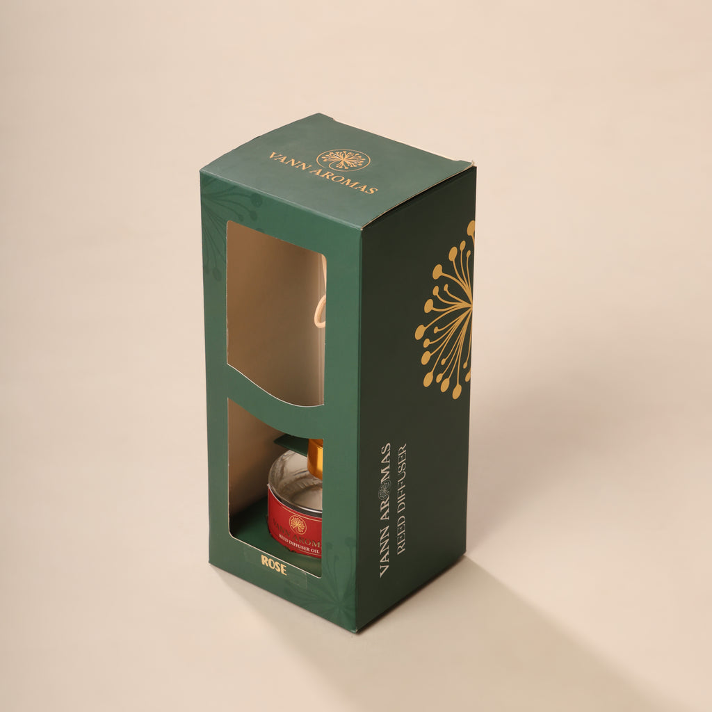 Reed Diffuser  (Pack - 120 ML) | Rose Fragrance | Eco-Friendly with Natural Rattan Sticks