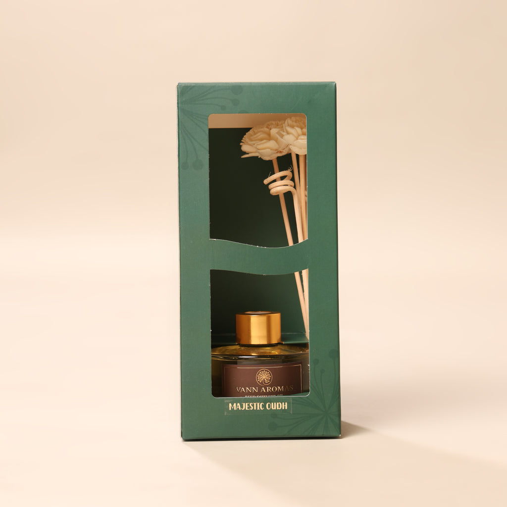 Reed Diffuser  (Pack - 120 ML) | Oudh Fragrance | Eco-Friendly with Natural Rattan Sticks