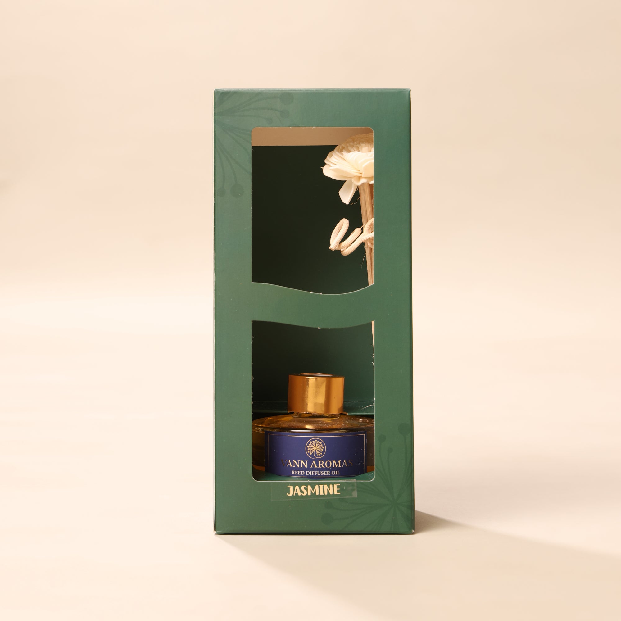 Reed Diffuser  (Pack - 120 ML) | Jasmine Fragrance | Eco-Friendly with Natural Rattan Sticks