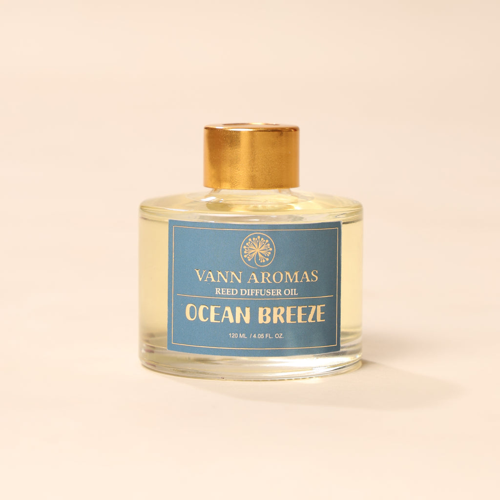 Reed Diffuser  (Pack - 120 ML) | Ocean Breeze Fragrance | Eco-Friendly with Natural Rattan Sticks