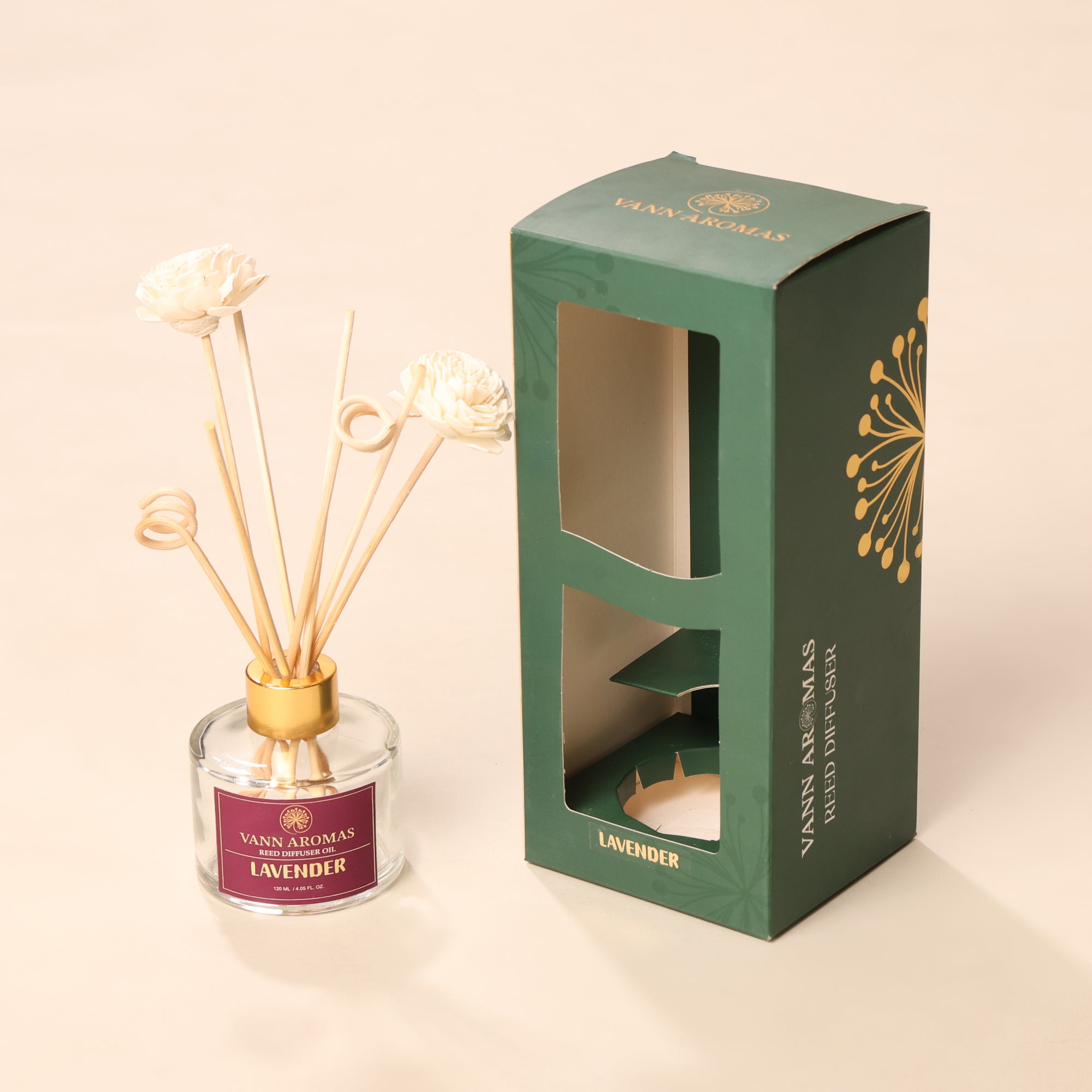 Reed Diffuser  (Pack - 120 ML) | Lavender Fragrance | Eco-Friendly with Natural Rattan Sticks