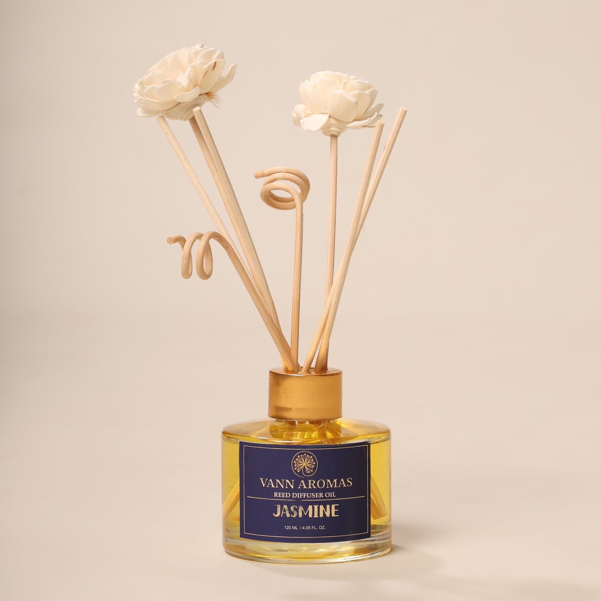 Reed Diffuser  (Pack - 120 ML) | Jasmine Fragrance | Eco-Friendly with Natural Rattan Sticks