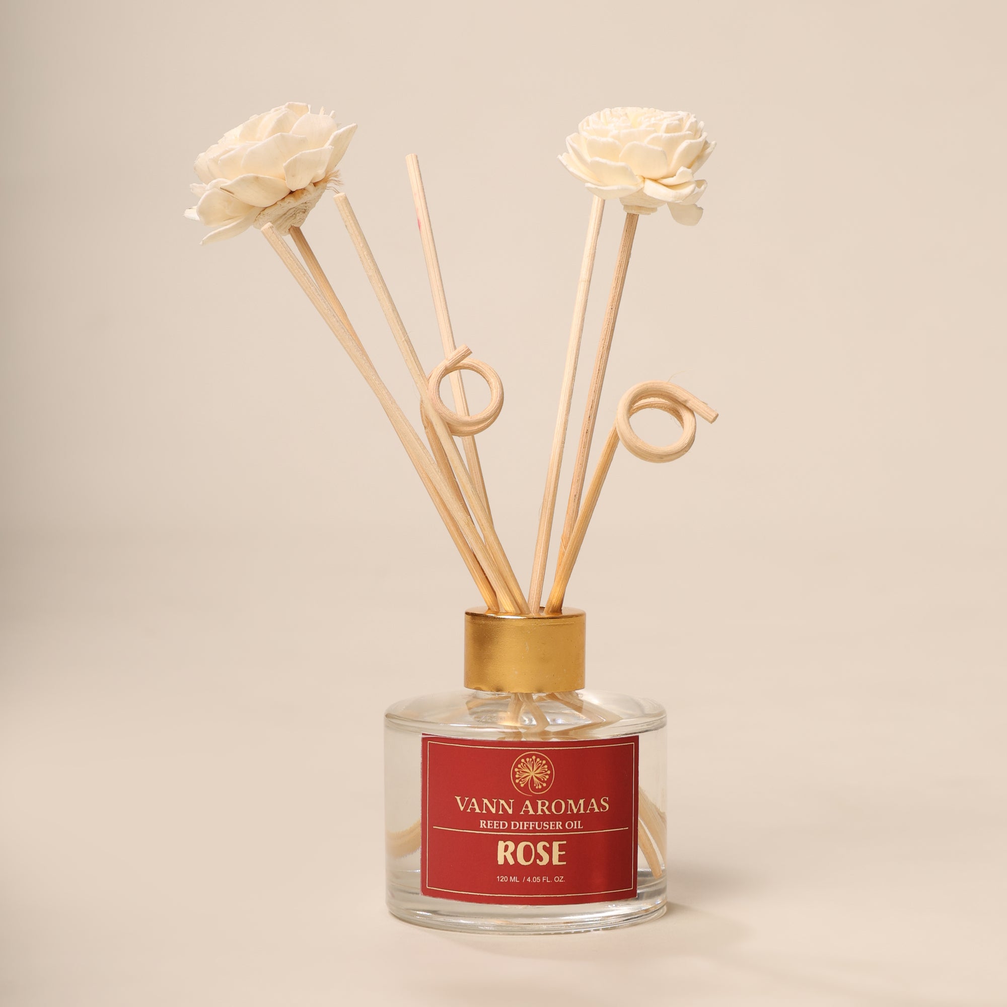 Reed Diffuser  (Pack - 120 ML) | Rose Fragrance | Eco-Friendly with Natural Rattan Sticks