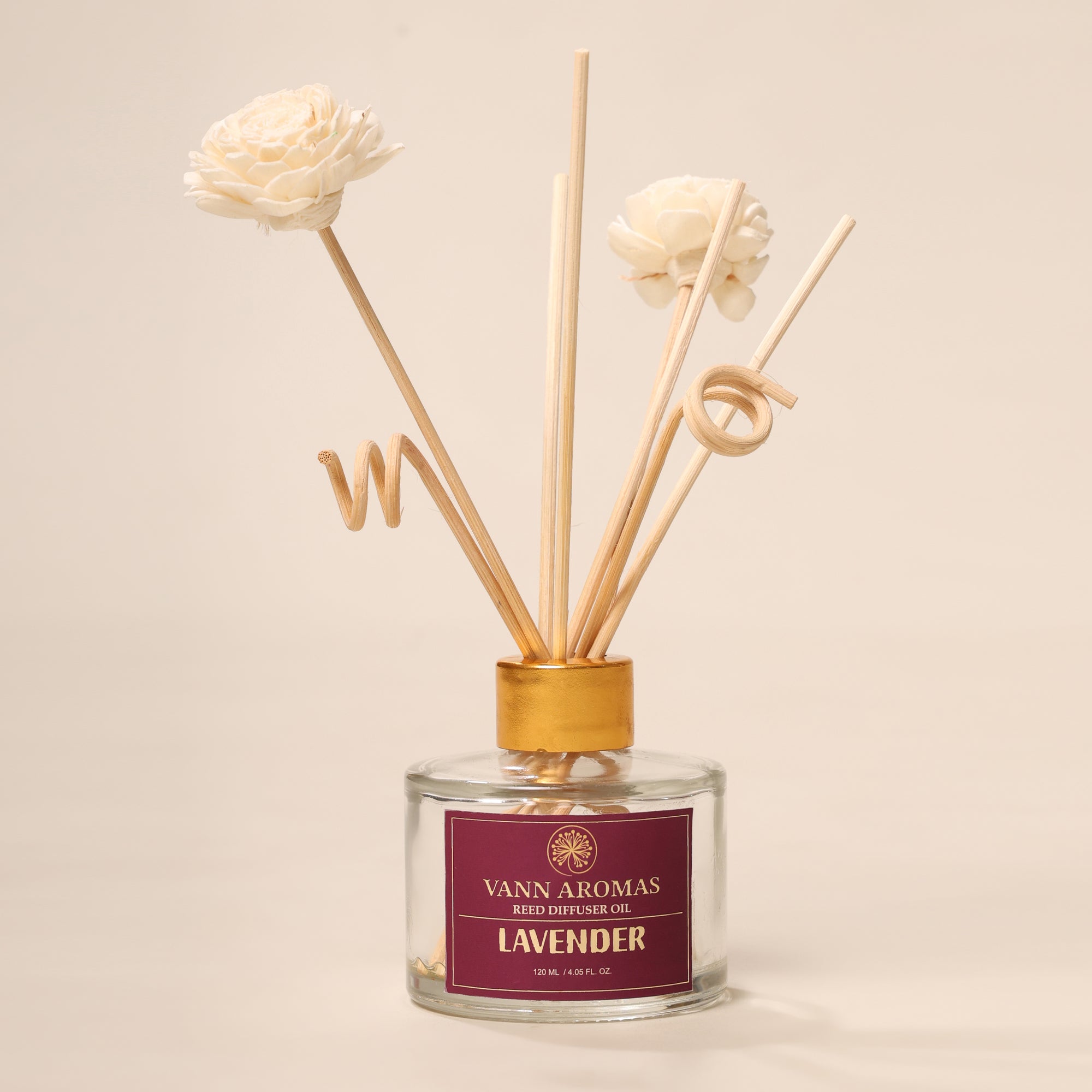 Reed Diffuser  (Pack - 120 ML) | Lavender Fragrance | Eco-Friendly with Natural Rattan Sticks