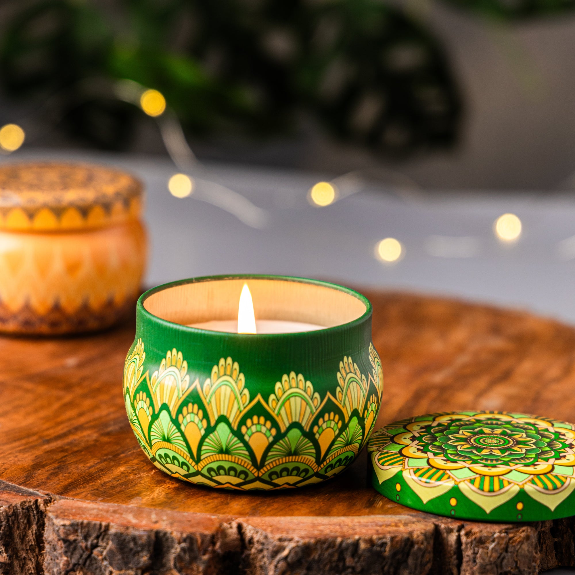 Mandala Tin Soy Candles - 150gm Each, Set of 4 Vann Aromas